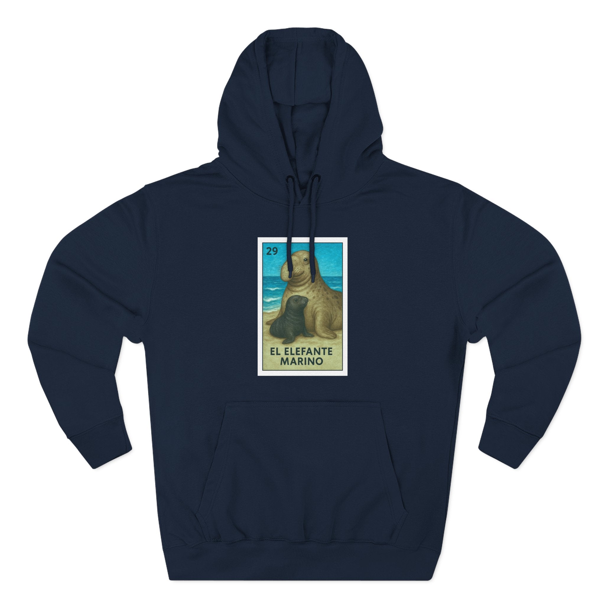Elephant Seal Lotería fleece hoodie image 1