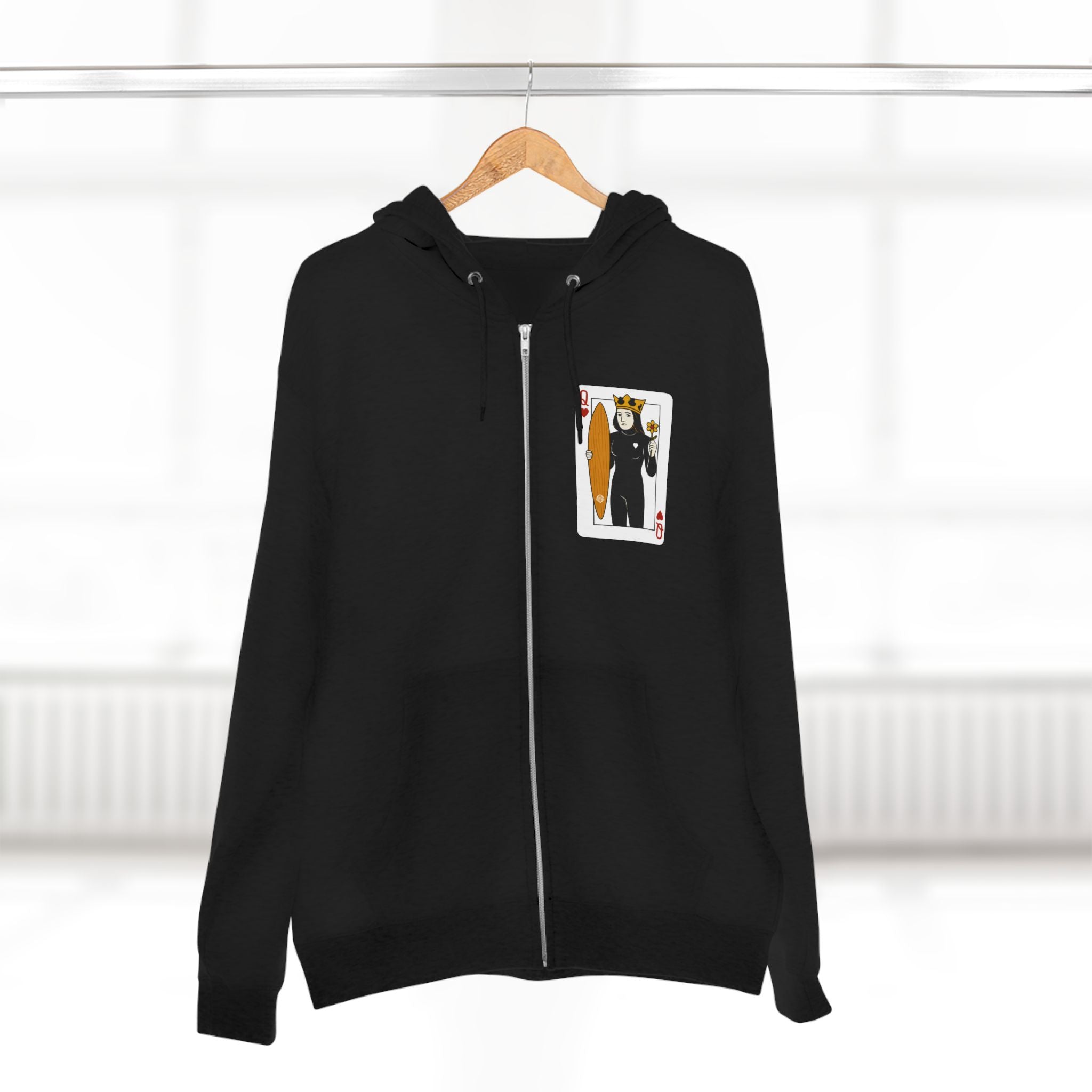 Queen of Hearts Surfer Zip Hoodie