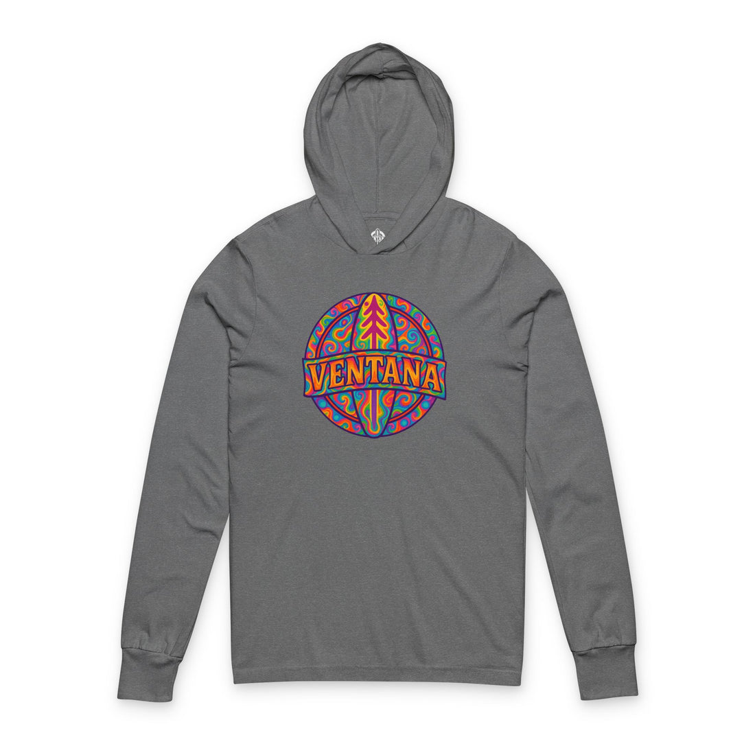 Ventana Psychedelic Treefish Logo Unisex - Cotton Hooded Long Sleeve Hooded T-Shirt