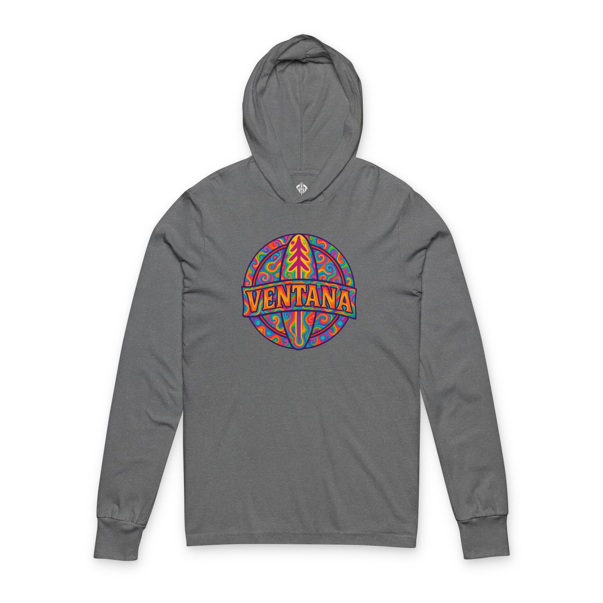Ventana Psychedelic Treefish Logo Unisex - Cotton Hooded Long Sleeve Hooded T-Shirt