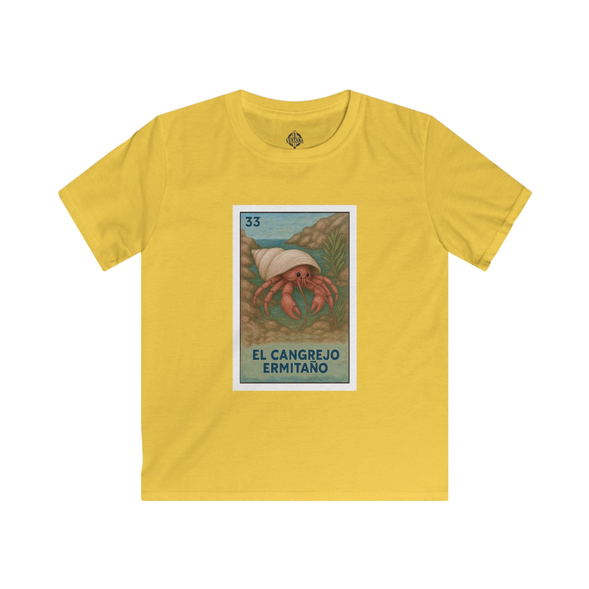 Hermit Crab Lotería Kids - Soft Style U.S. Cotton T-Shirt (El Cangrejo Ermitaño)