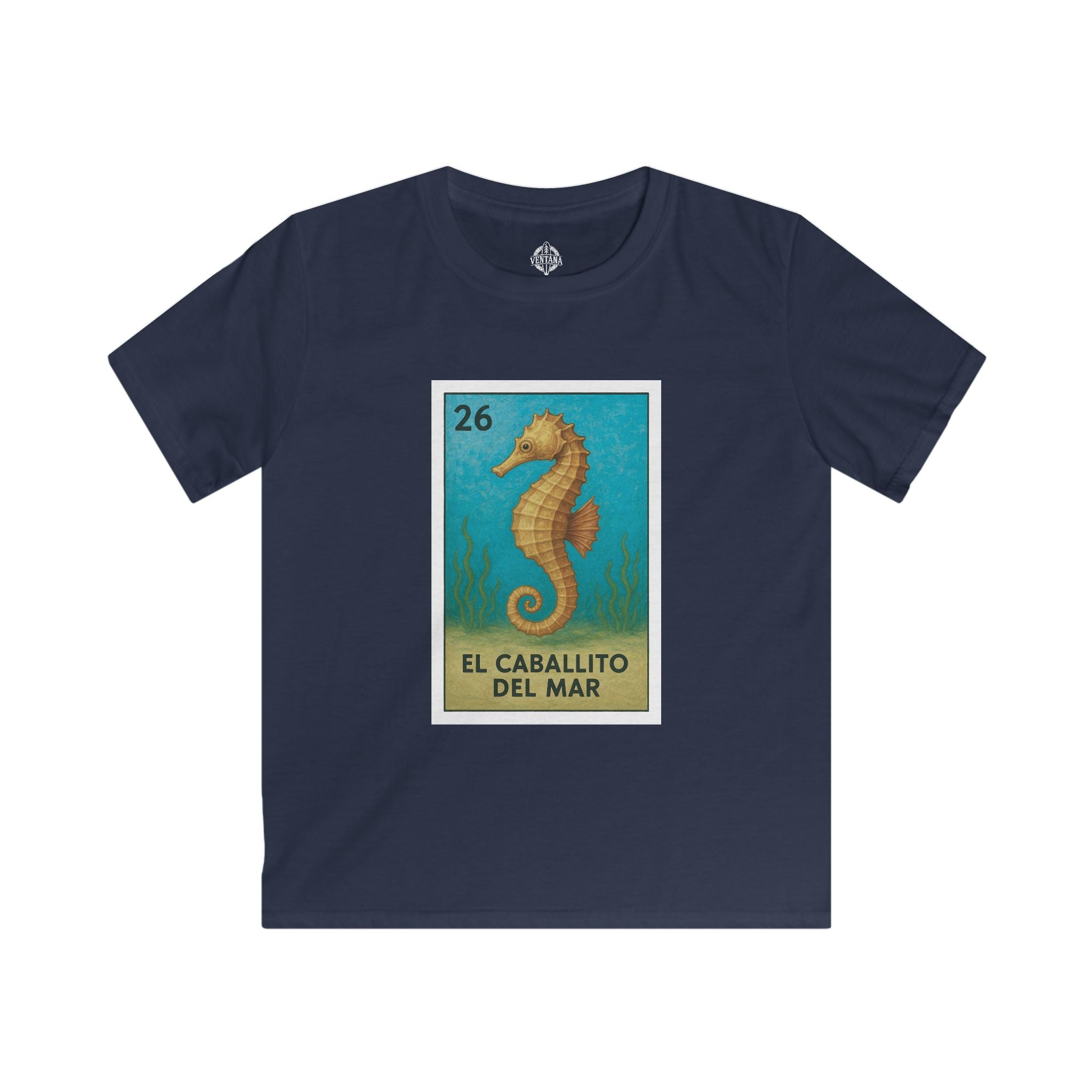 Seahorse Lotería kids soft style t-shirt image 1