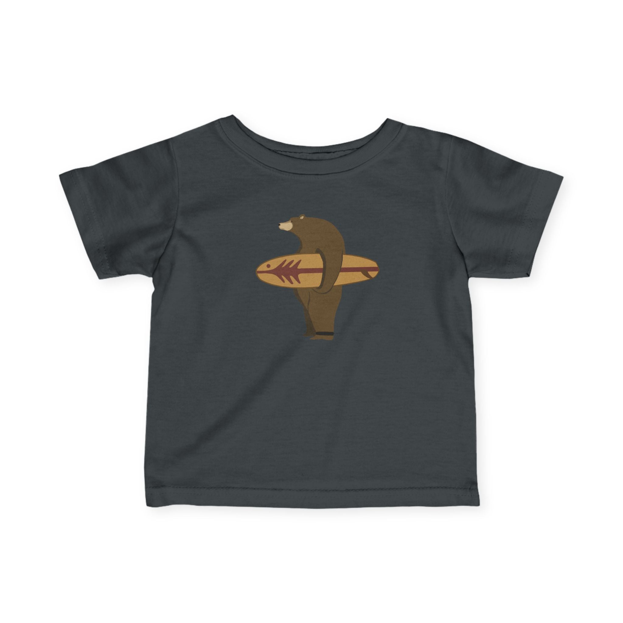 Surfing Grizzly Bear by Fabian Lavater infant cotton t-shirt image 11