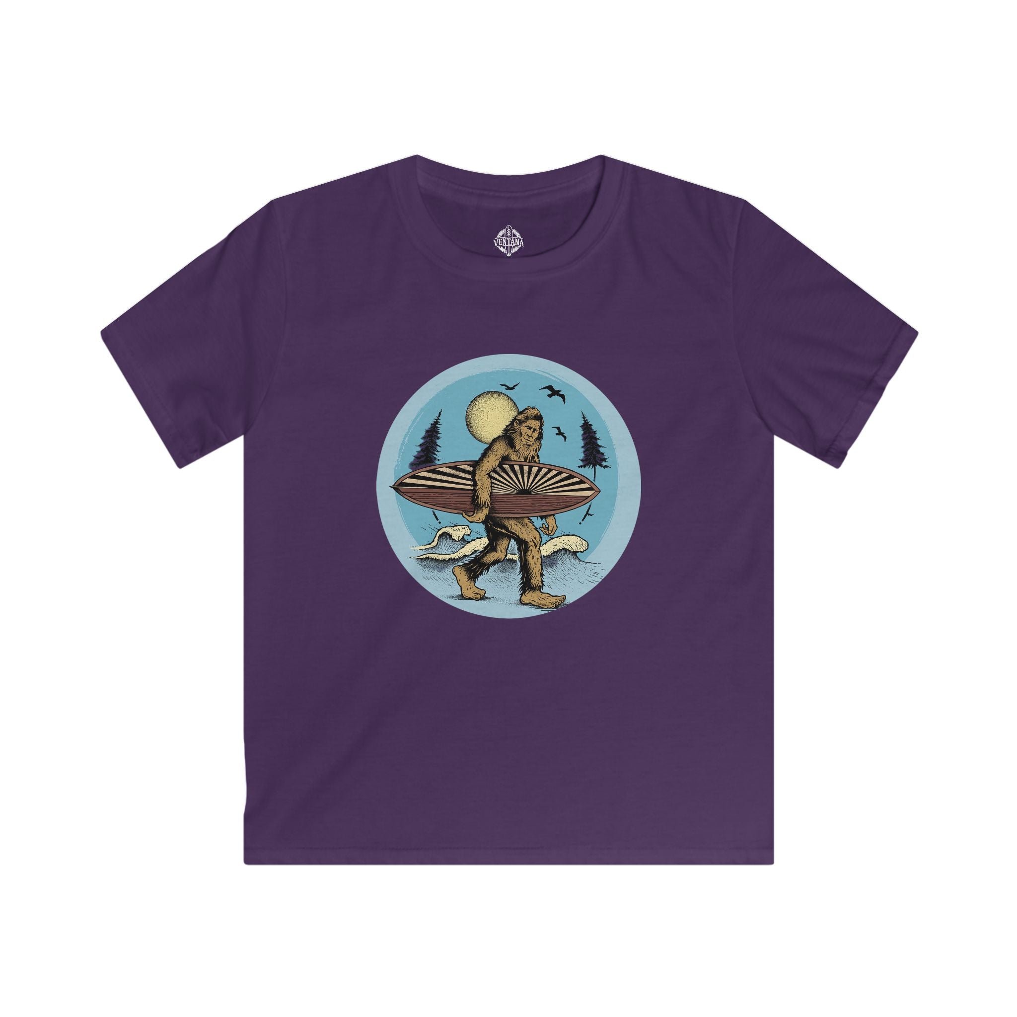 Ventana Surfsquatch by Thiago Bianchini kids soft style t-shirt image 11