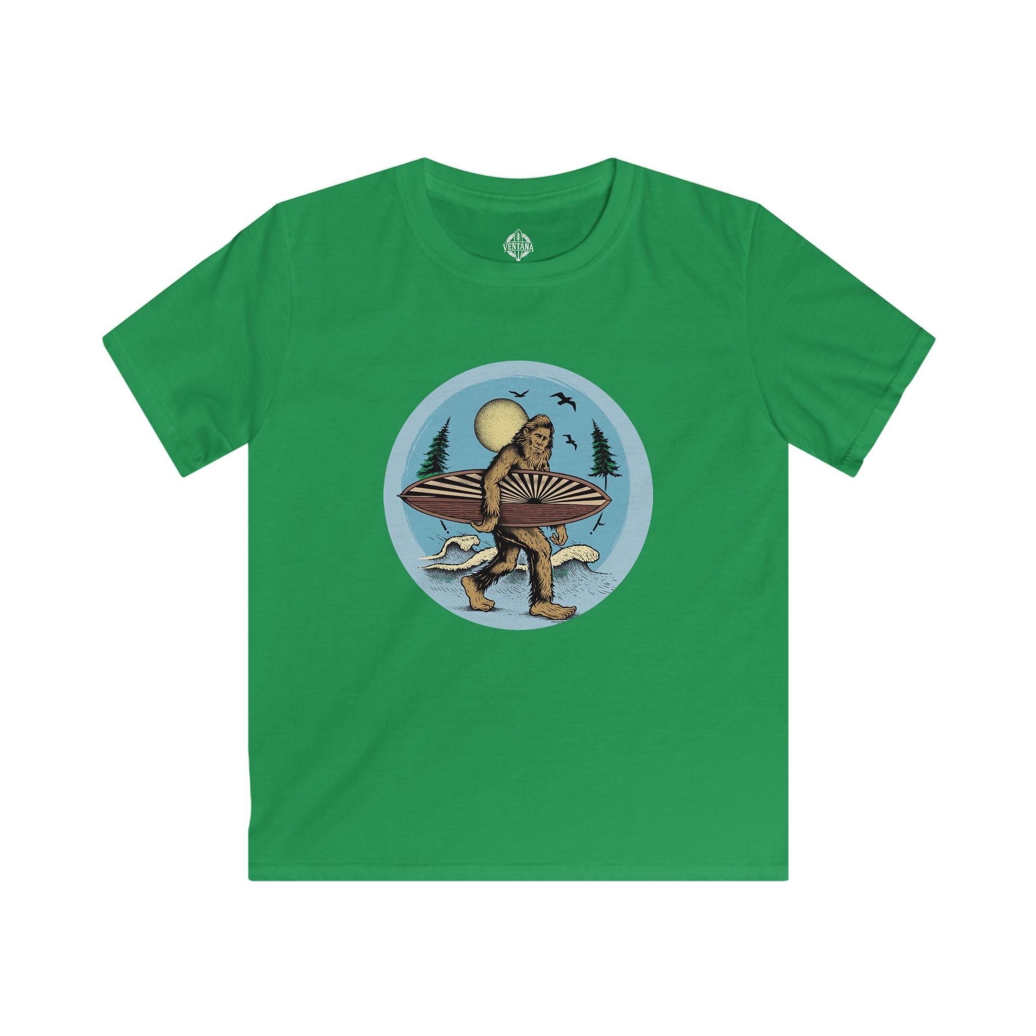 Ventana Surfsquatch by Thiago Bianchini kids soft style t-shirt image 8