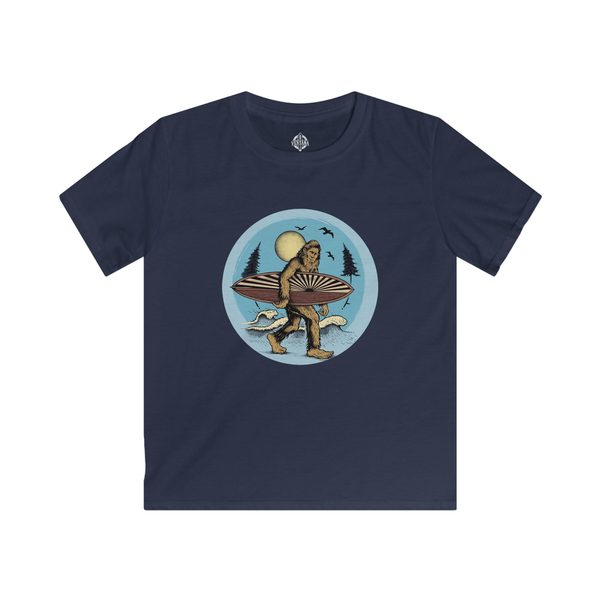 Ventana Surfsquatch by Thiago Bianchini kids soft style t-shirt image 1