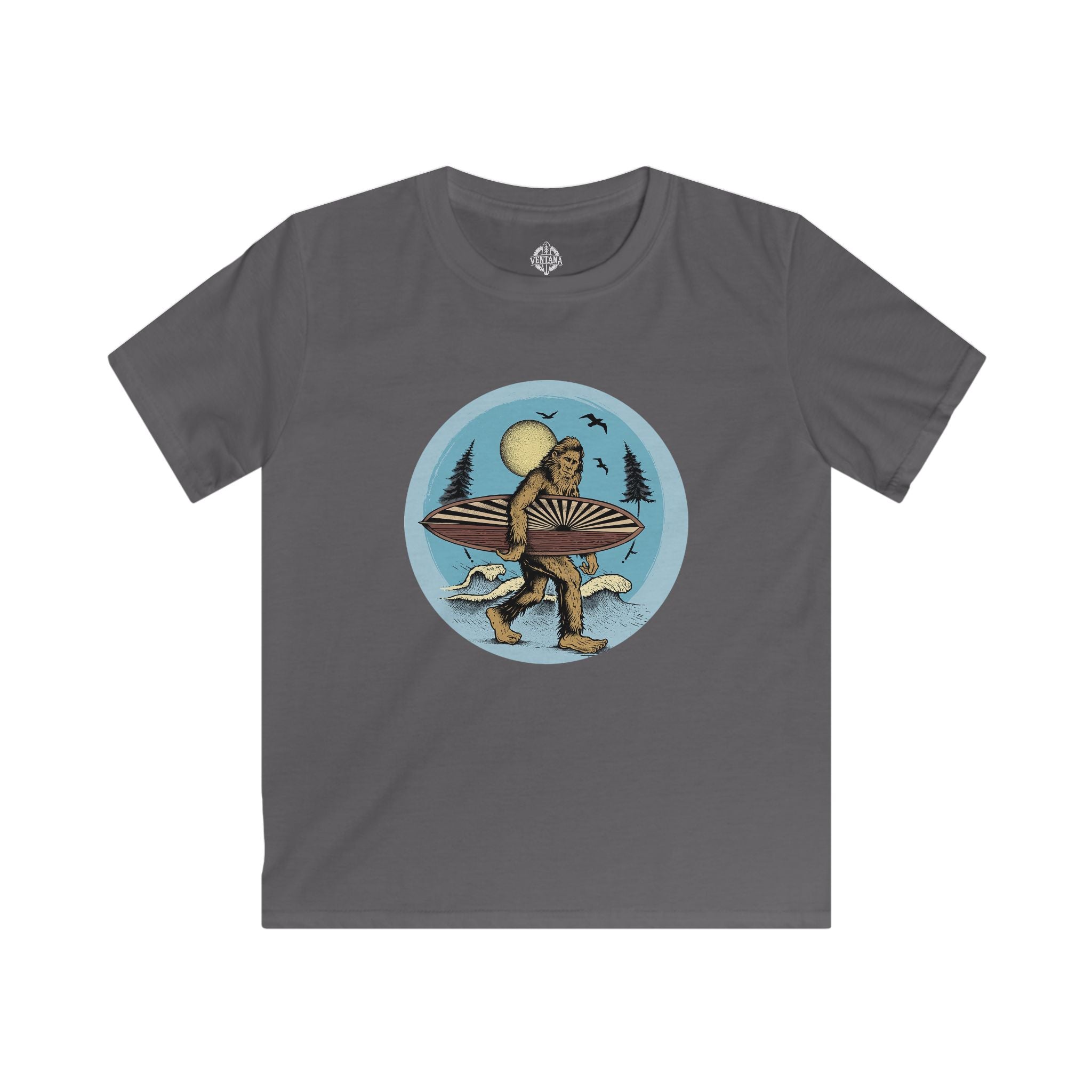 Ventana Surfsquatch by Thiago Bianchini kids soft style t-shirt image 9