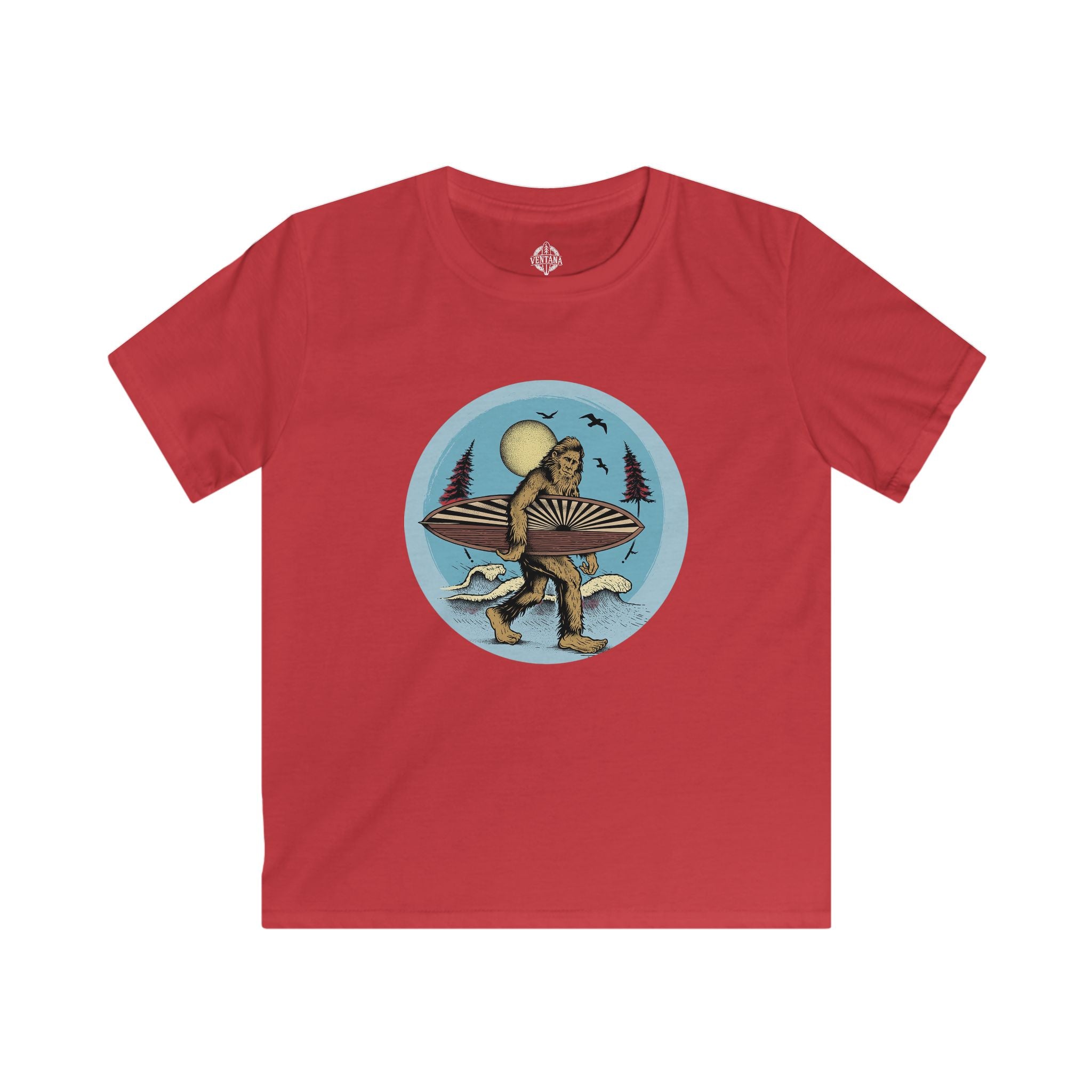 Ventana Surfsquatch by Thiago Bianchini kids soft style t-shirt image 12