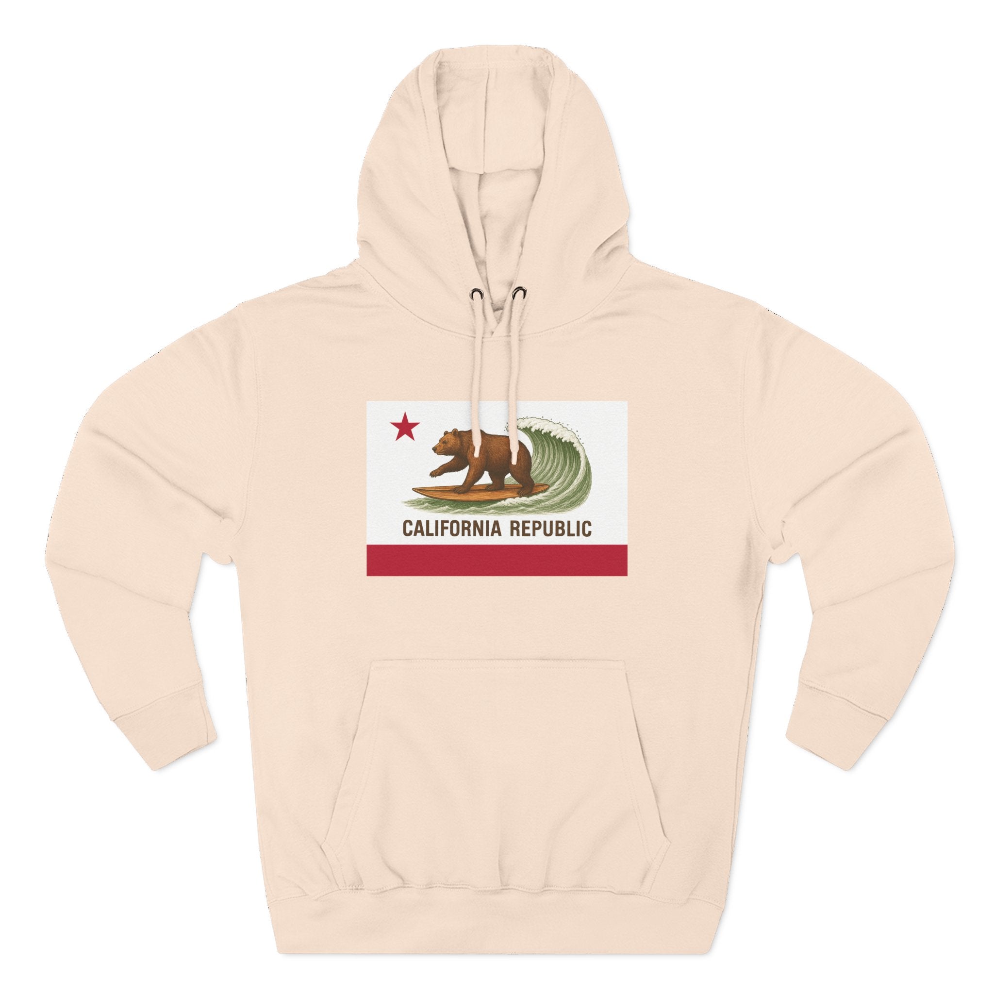 California Surfing Bear Flag fleece hoodie image 7