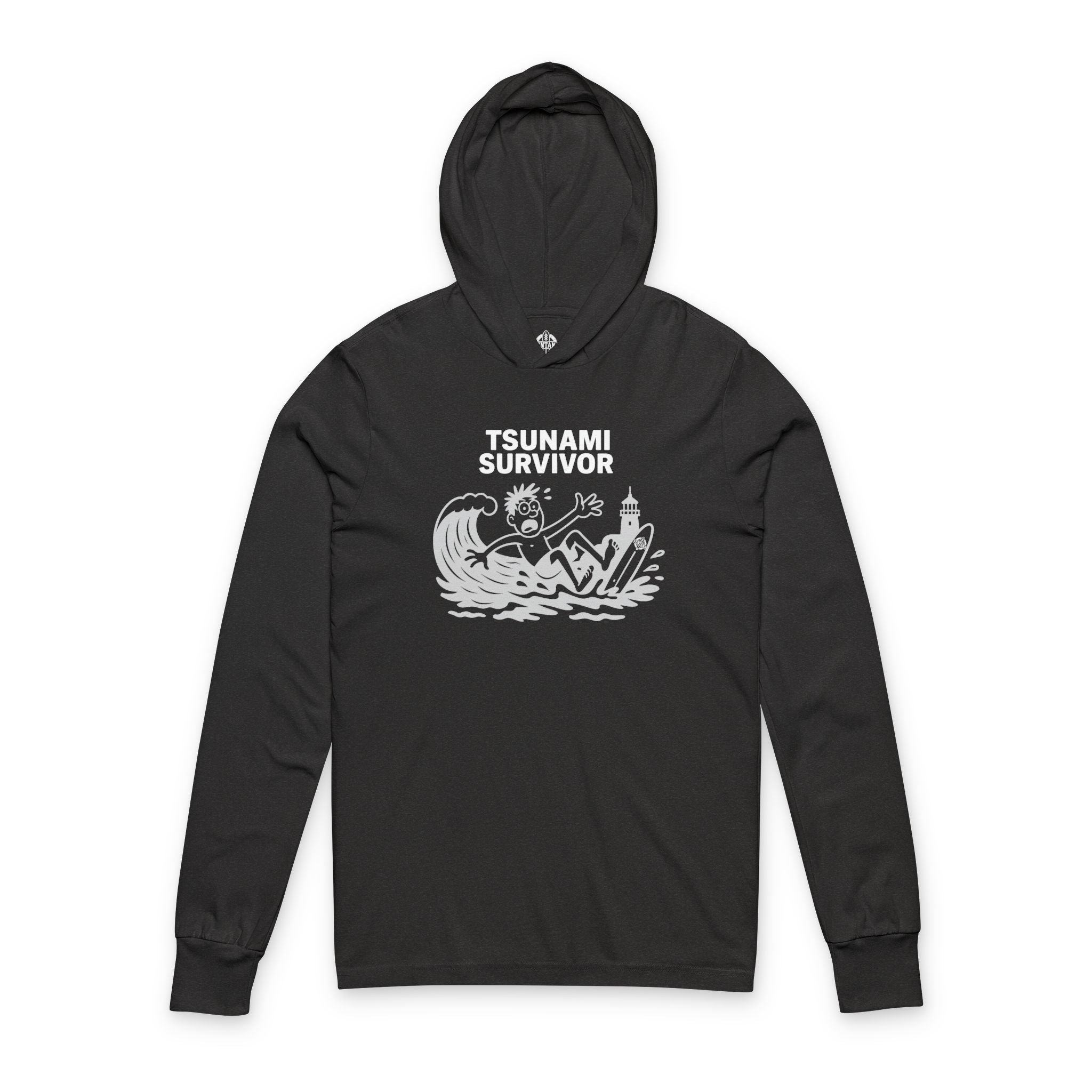 Tsunami Survivor Unisex - Cotton Hooded Long Sleeve Hooded T-Shirt