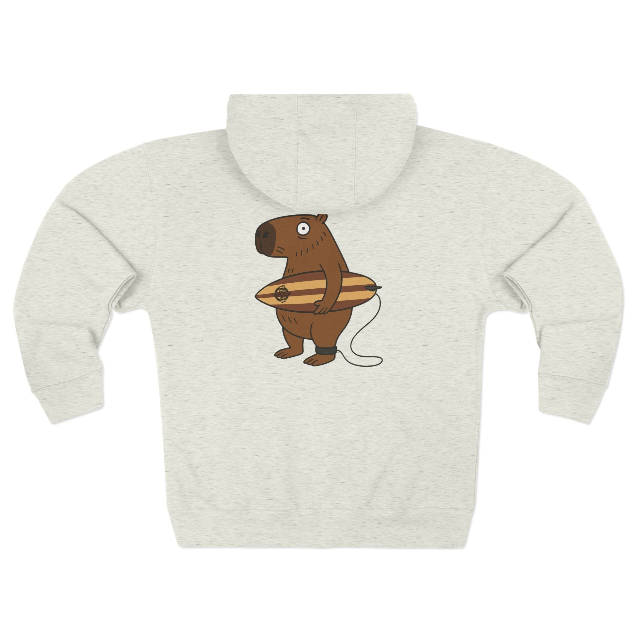 Capybara Surfer Zip Hoodie