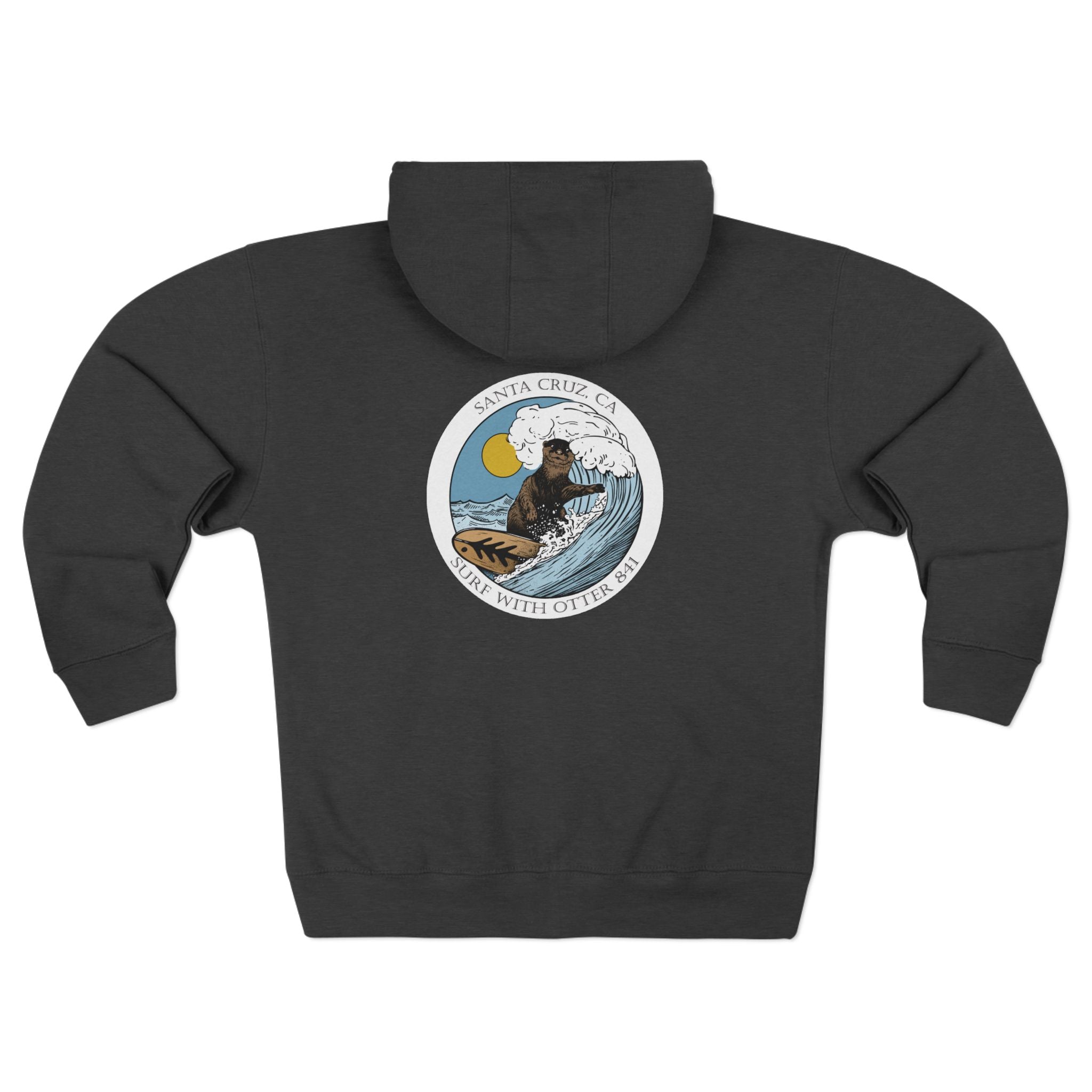 Surf with Otter 841 by Thiago Bianchini zip fleece hoodie image 12