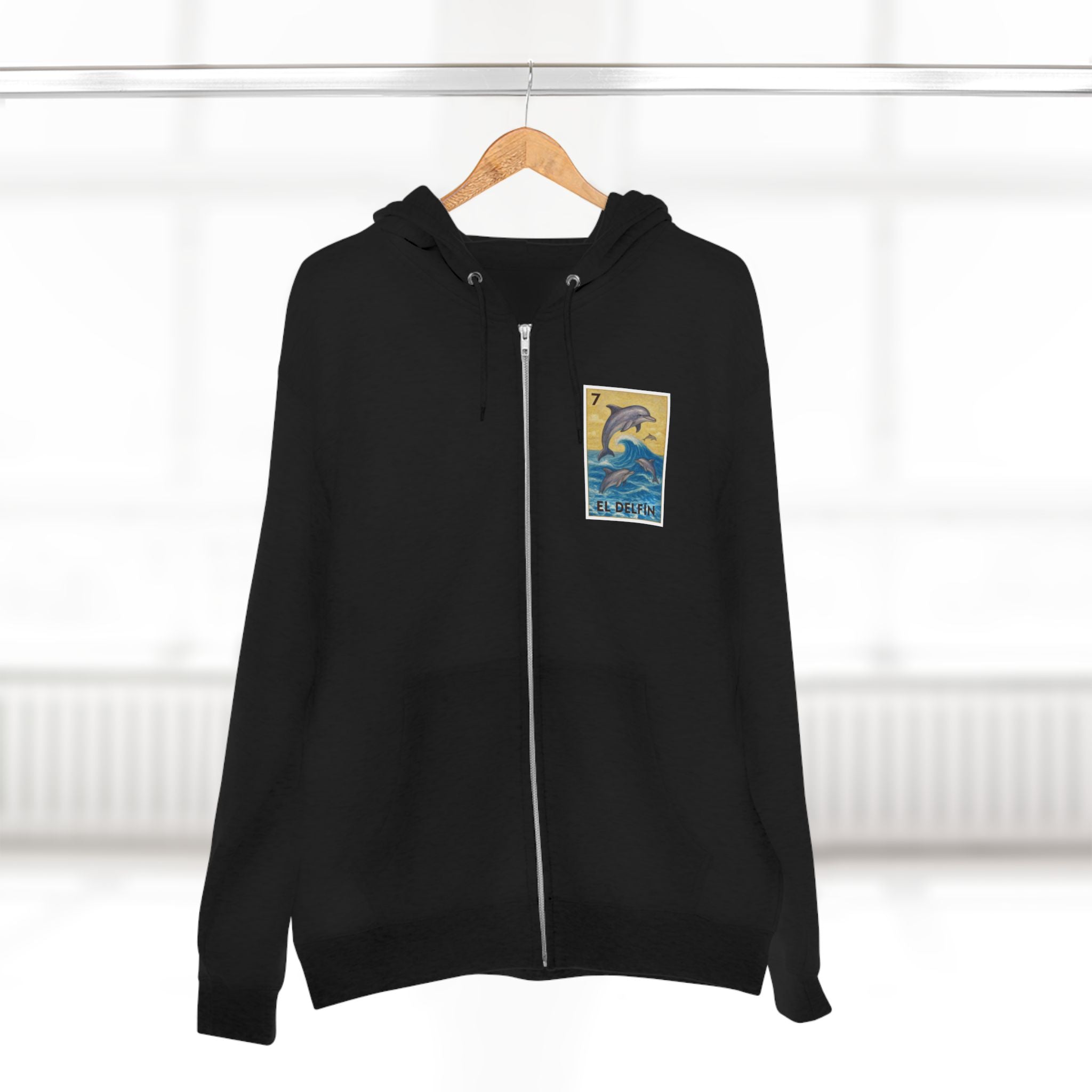 Dolphin Lotería zip fleece hoodie image 19