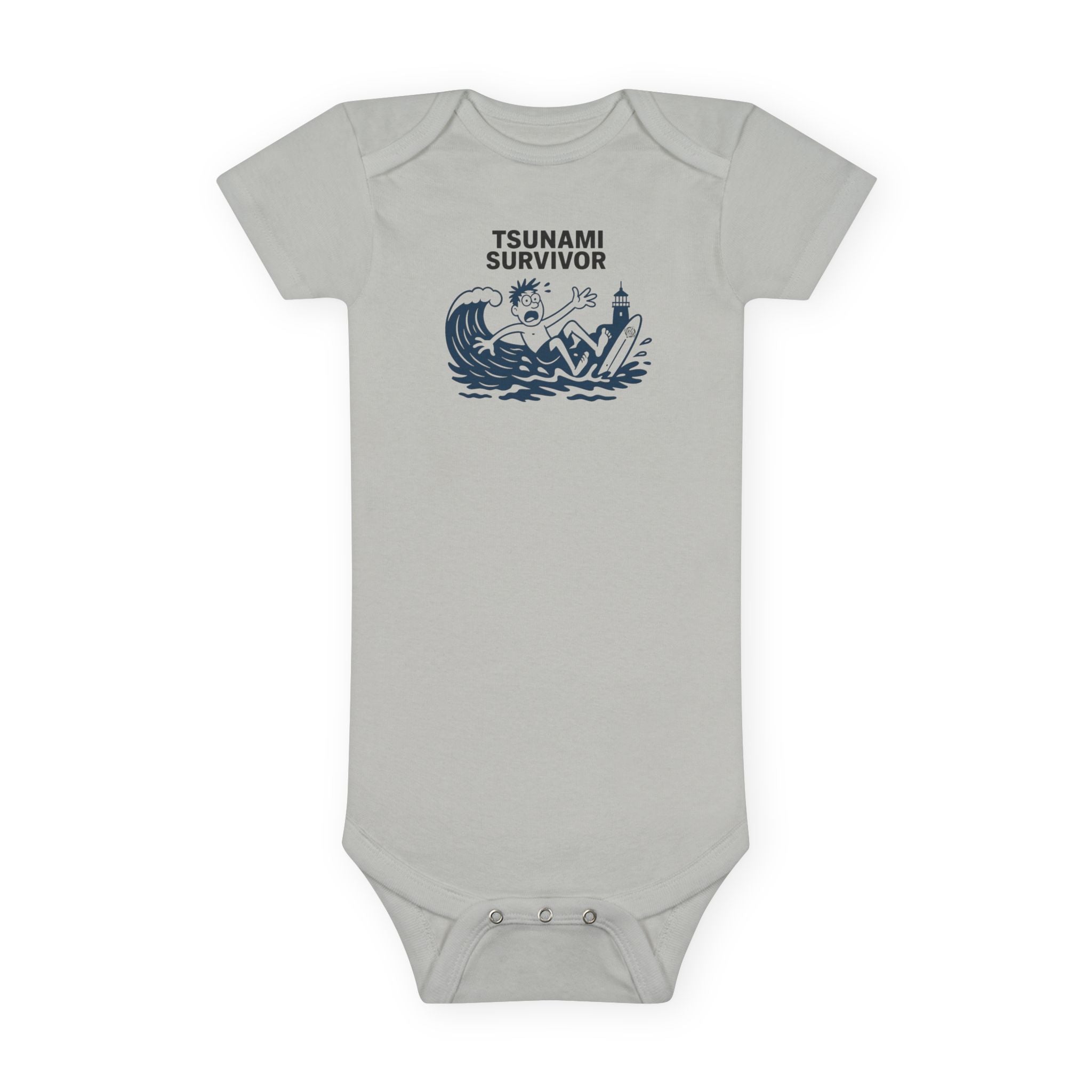 Tsunami Survivor - Baby Short Sleeve 100% Cotton Onesie