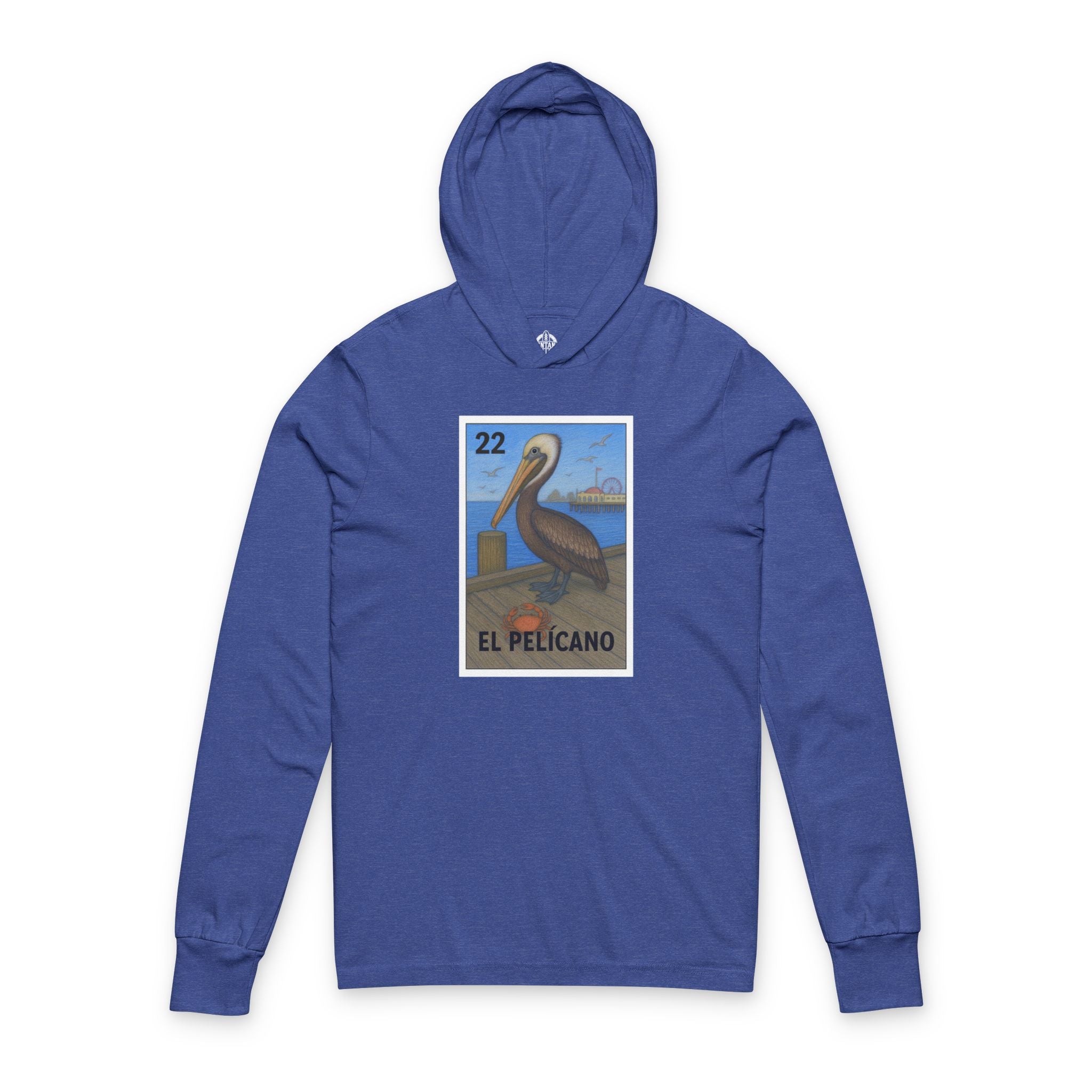 Pelican Lotería cotton hooded long sleeve t-shirt image 6