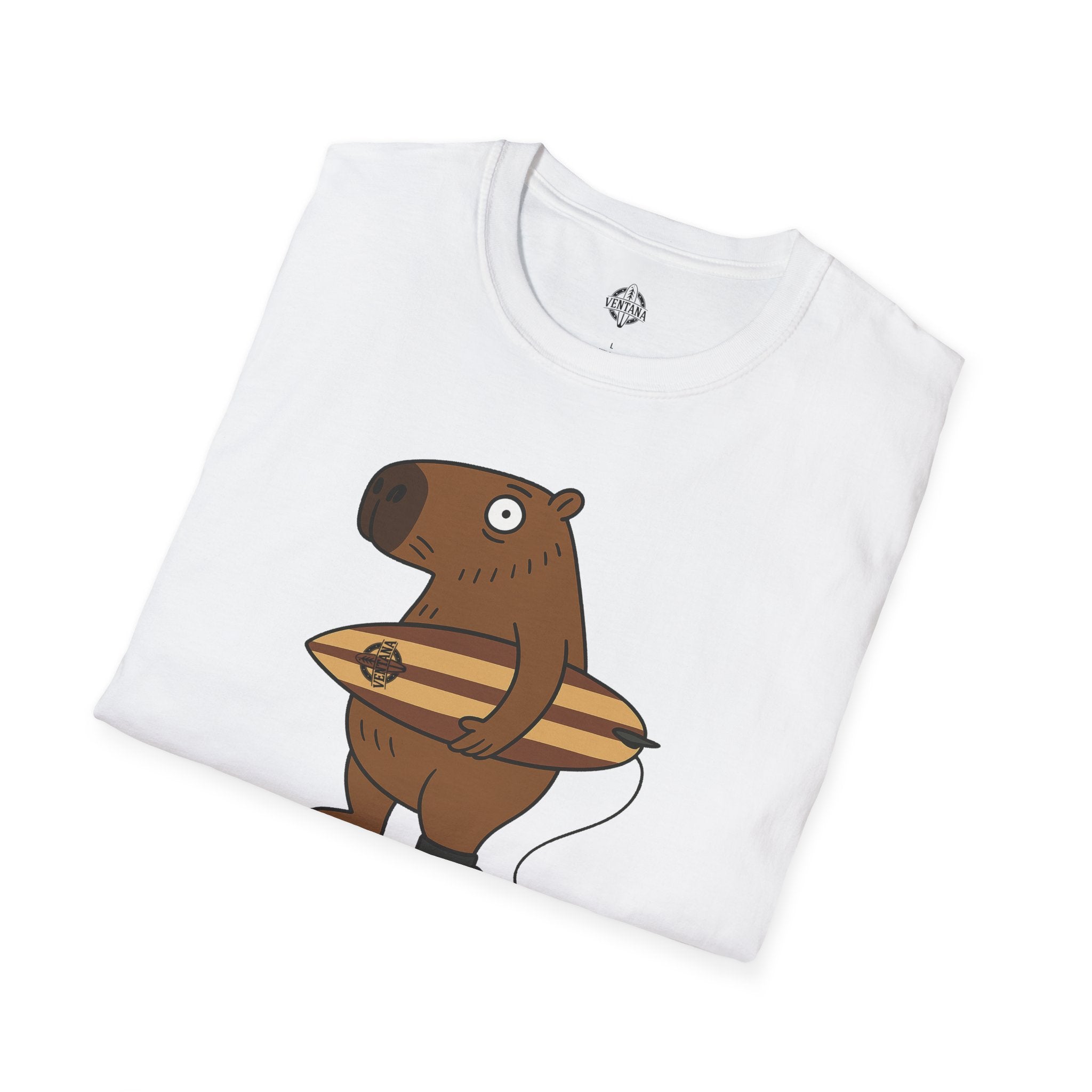 Capybara Surfer Unisex - Soft Style U.S. Cotton T-Shirt