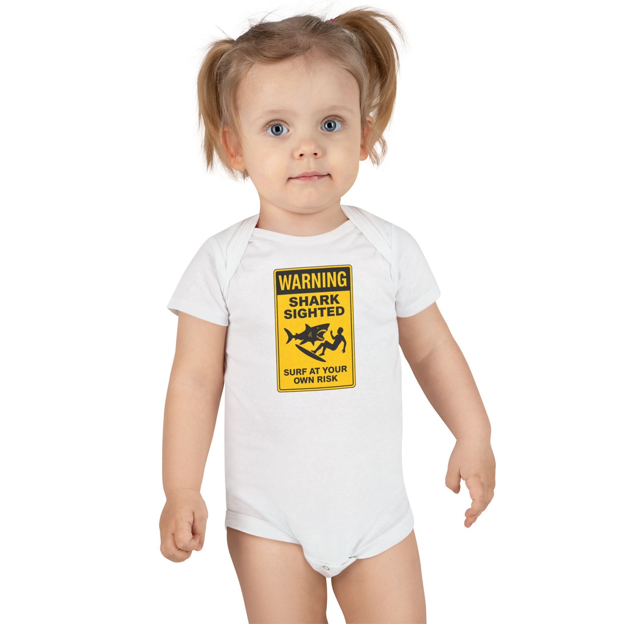 Shark Sighted baby cotton onesie image 7