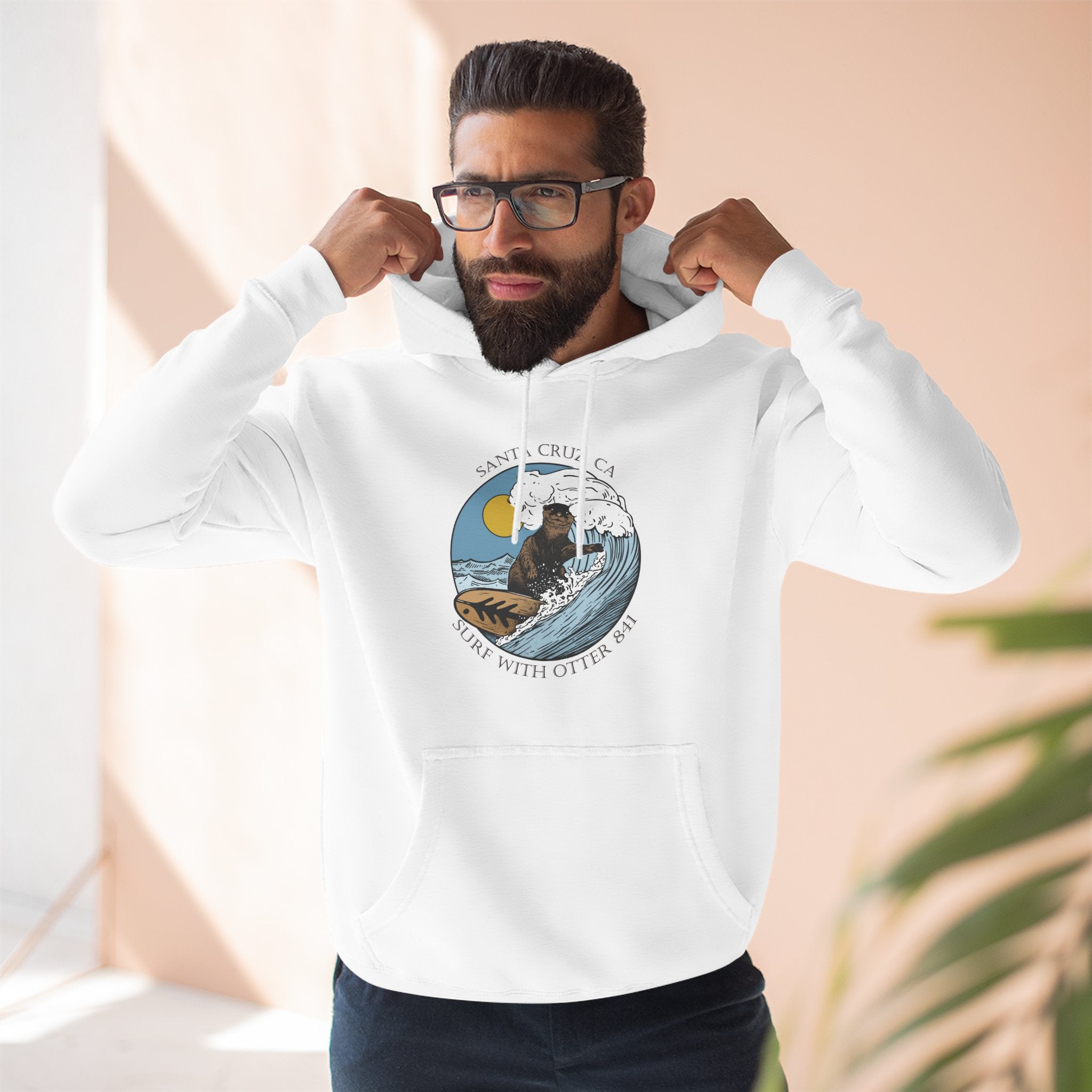 Surf with Otter 841 by Thiago Bianchini fleece hoodie image 14