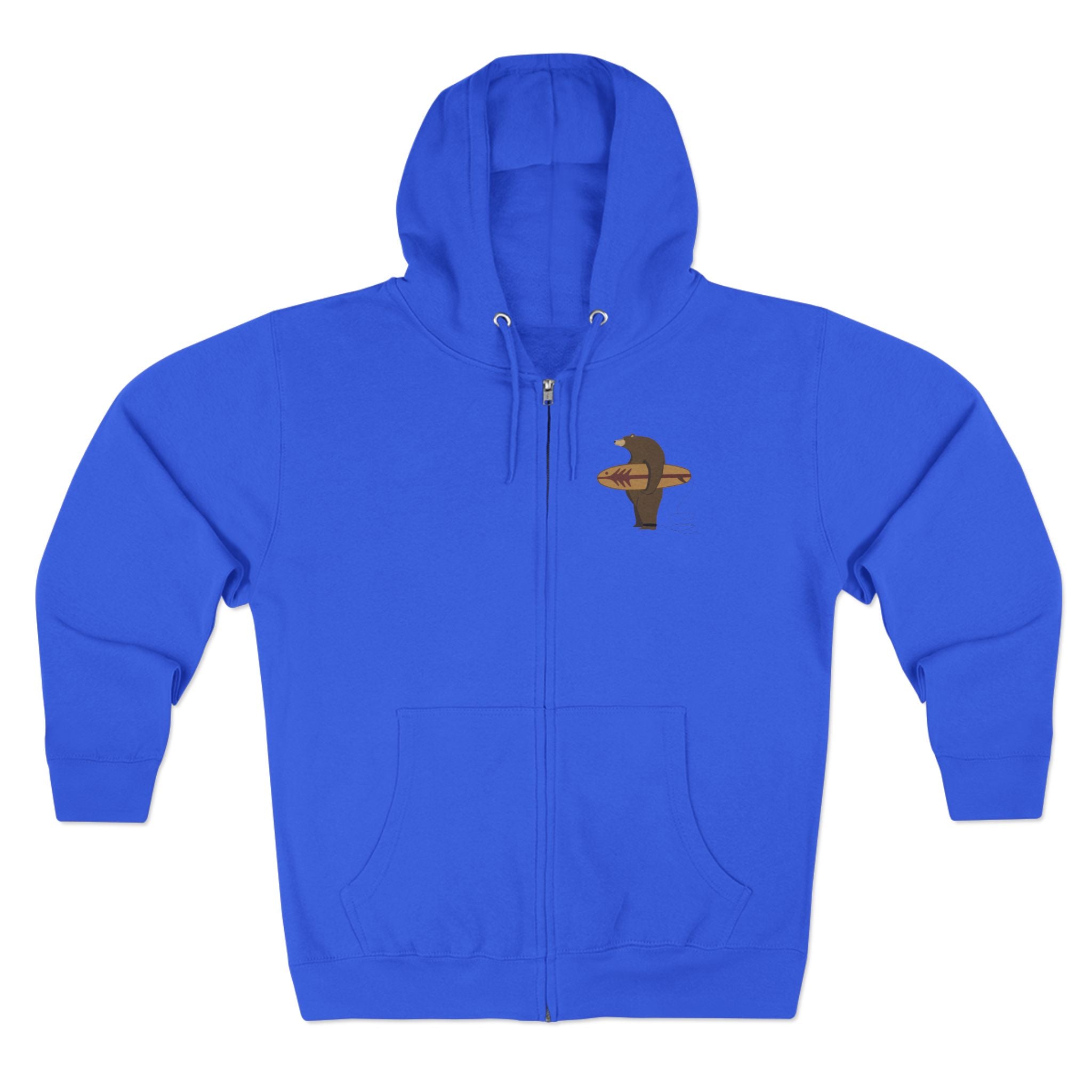 Surfing Grizzly Bear by Fabian Lavater zip fleece hoodie image 6