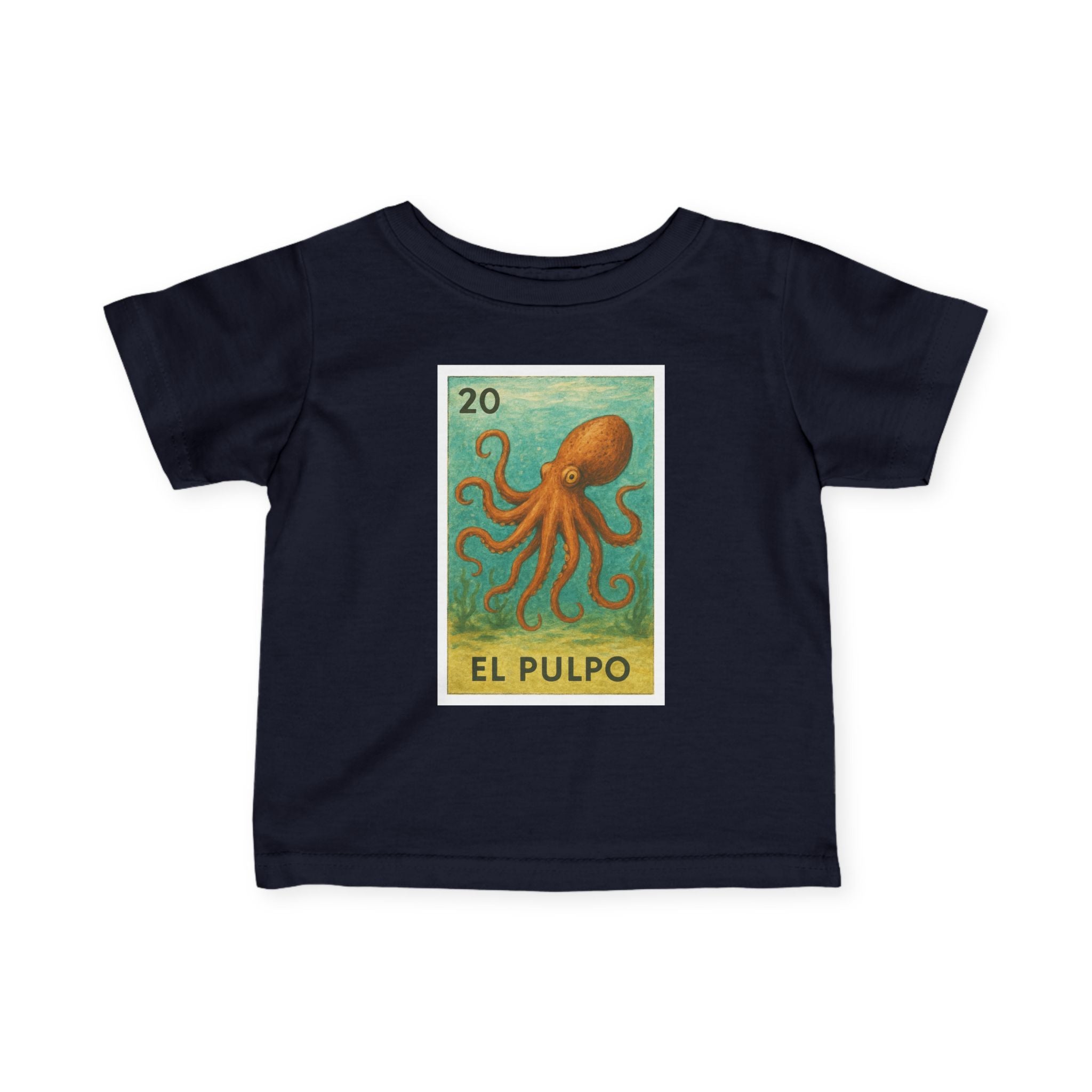 Octopus Lotería infant cotton t-shirt image 13