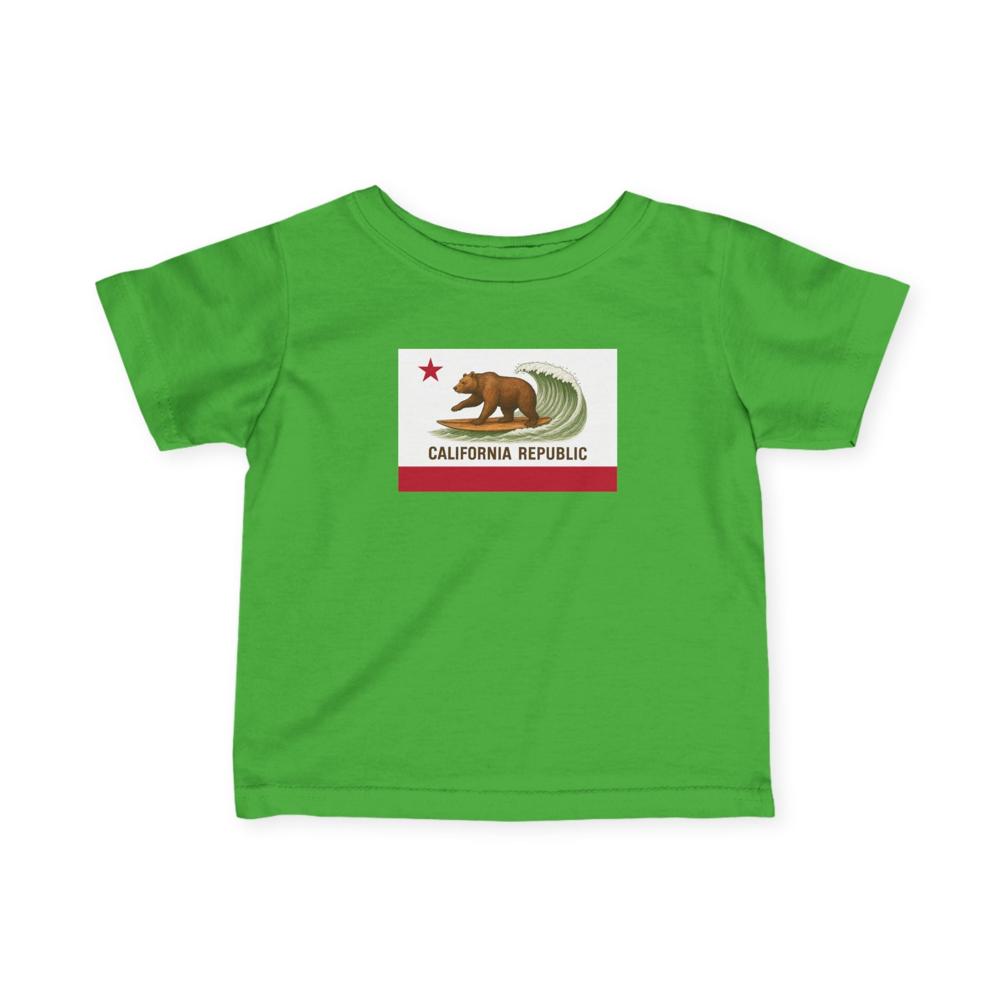 California Surfing Bear Flag - Infant 100% Cotton T-Shirt