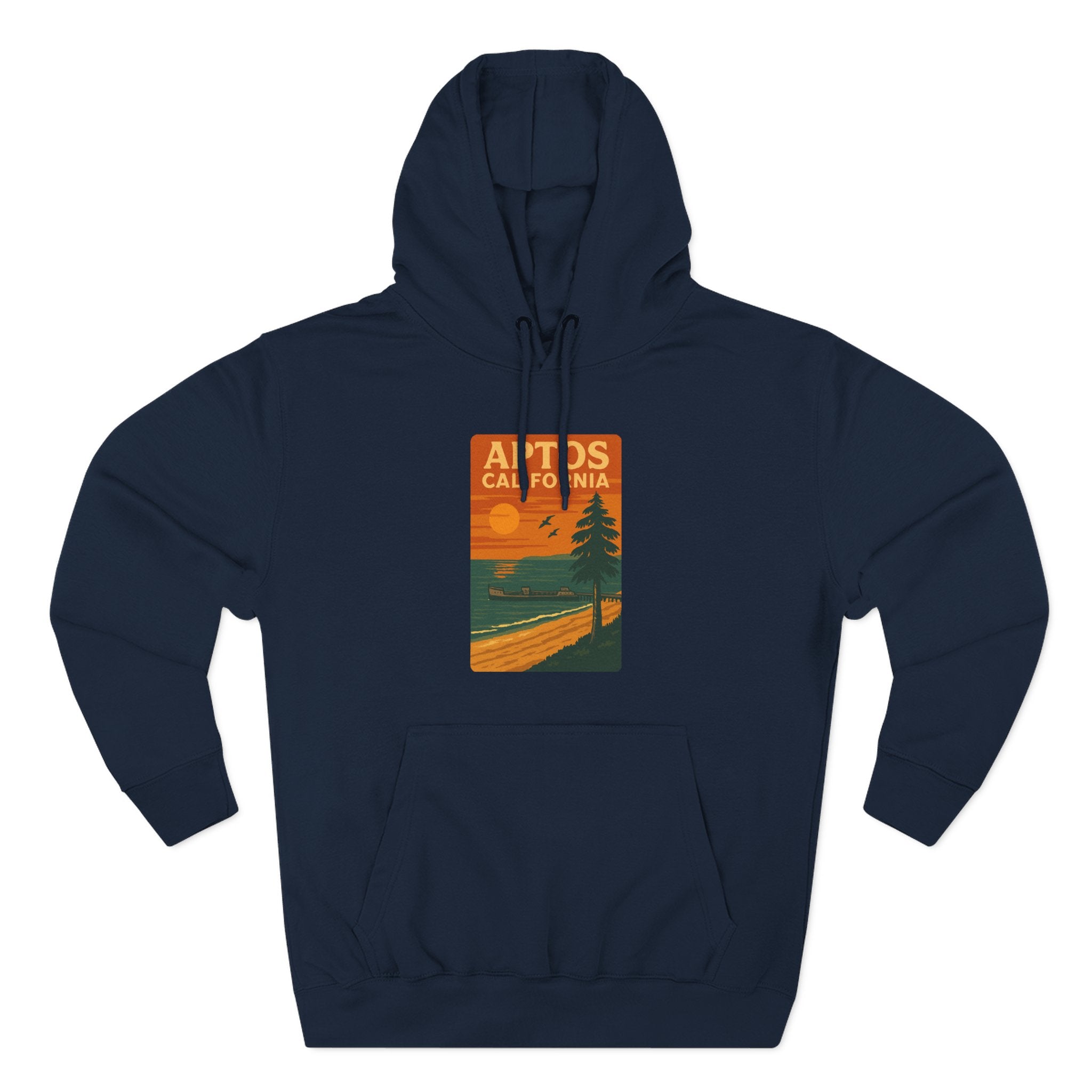 Aptos California Sunset Unisex - Pull-Over Cotton Blend Fleece Hoodie