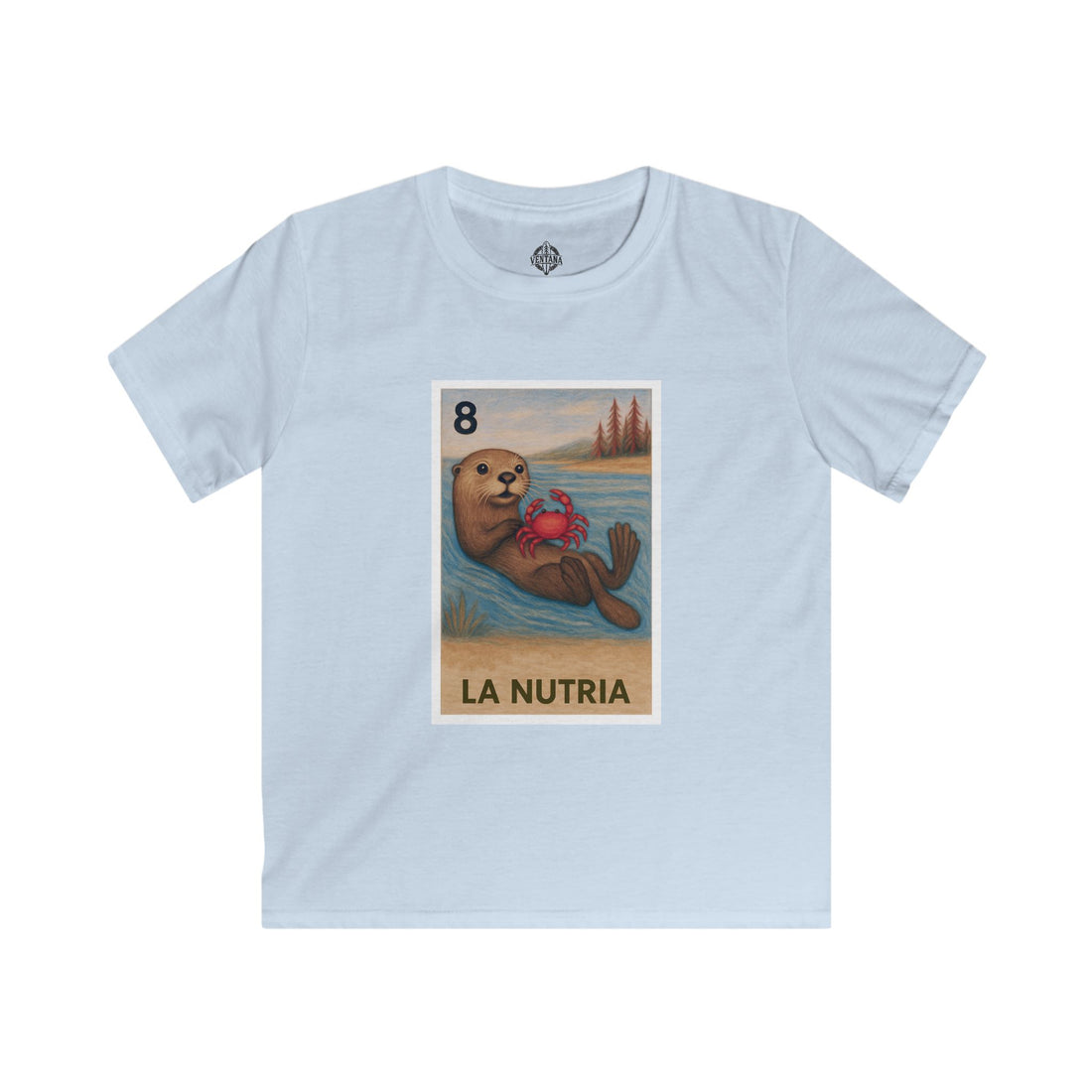 Sea Otter Lotería Kids - Soft Style U.S. Cotton T-Shirt (La Nutria)