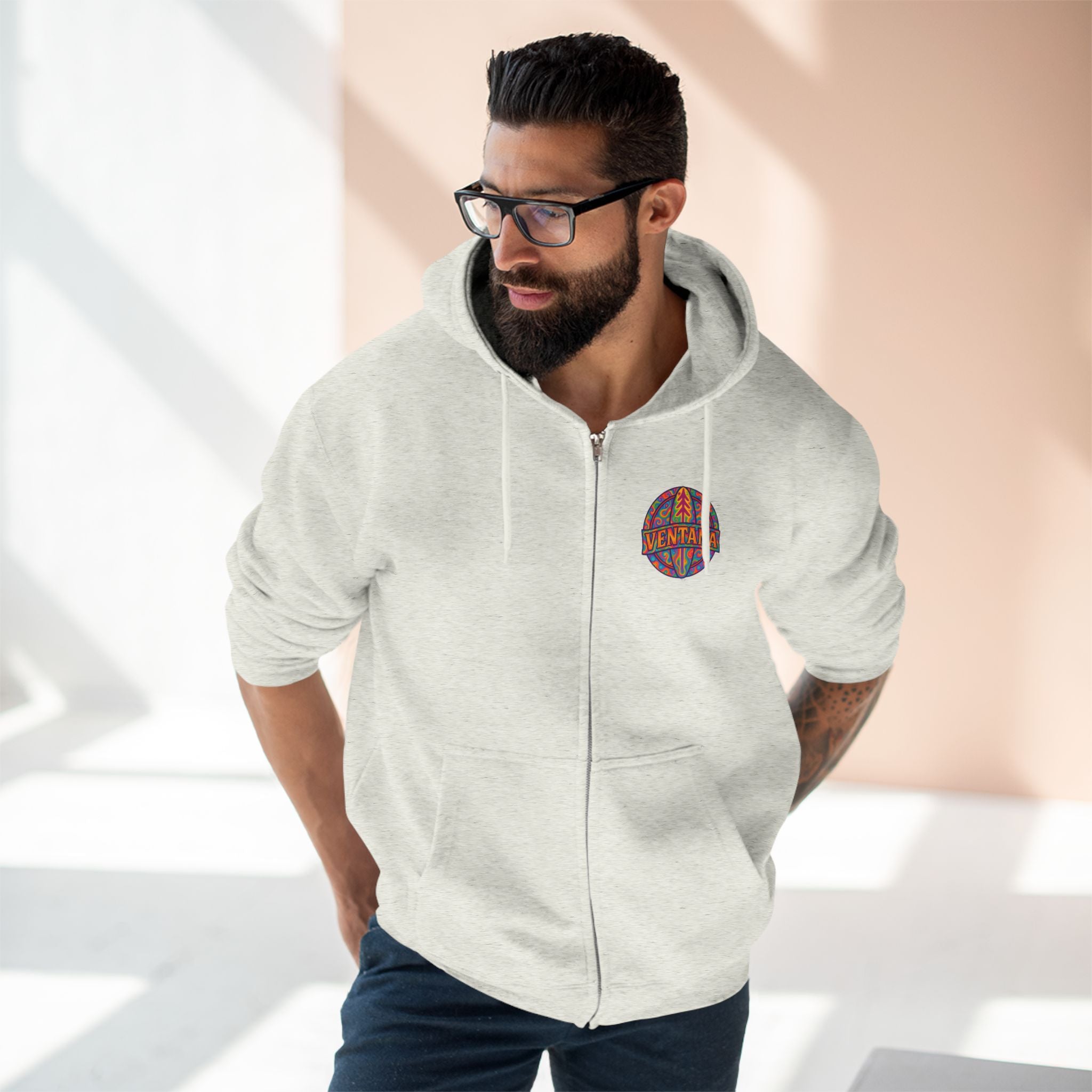Ventana Psychedelic Treefish Logo Zip Hoodie