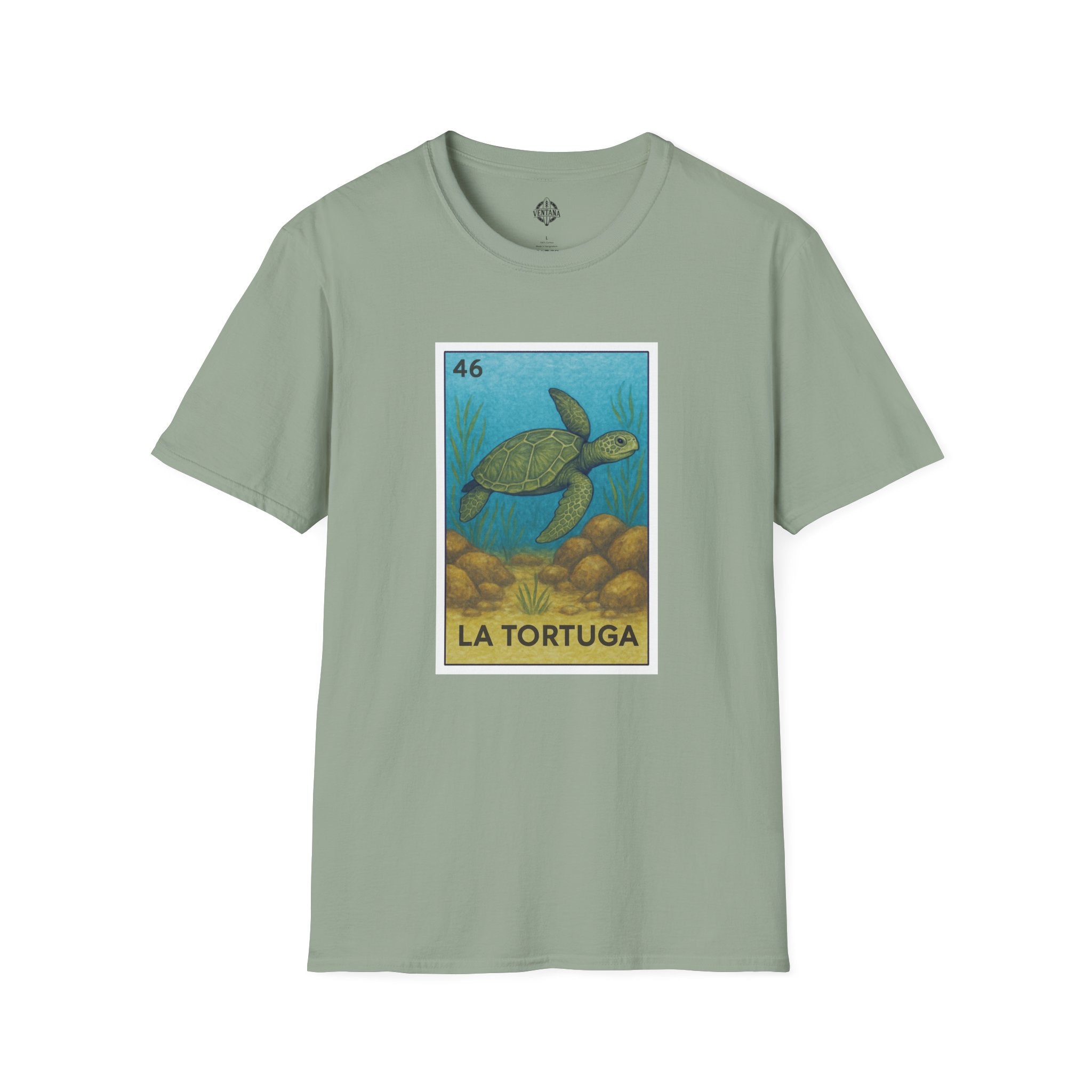 Turtle Lotería Unisex - Soft Style U.S. Cotton T-Shirt (La Tortuga)