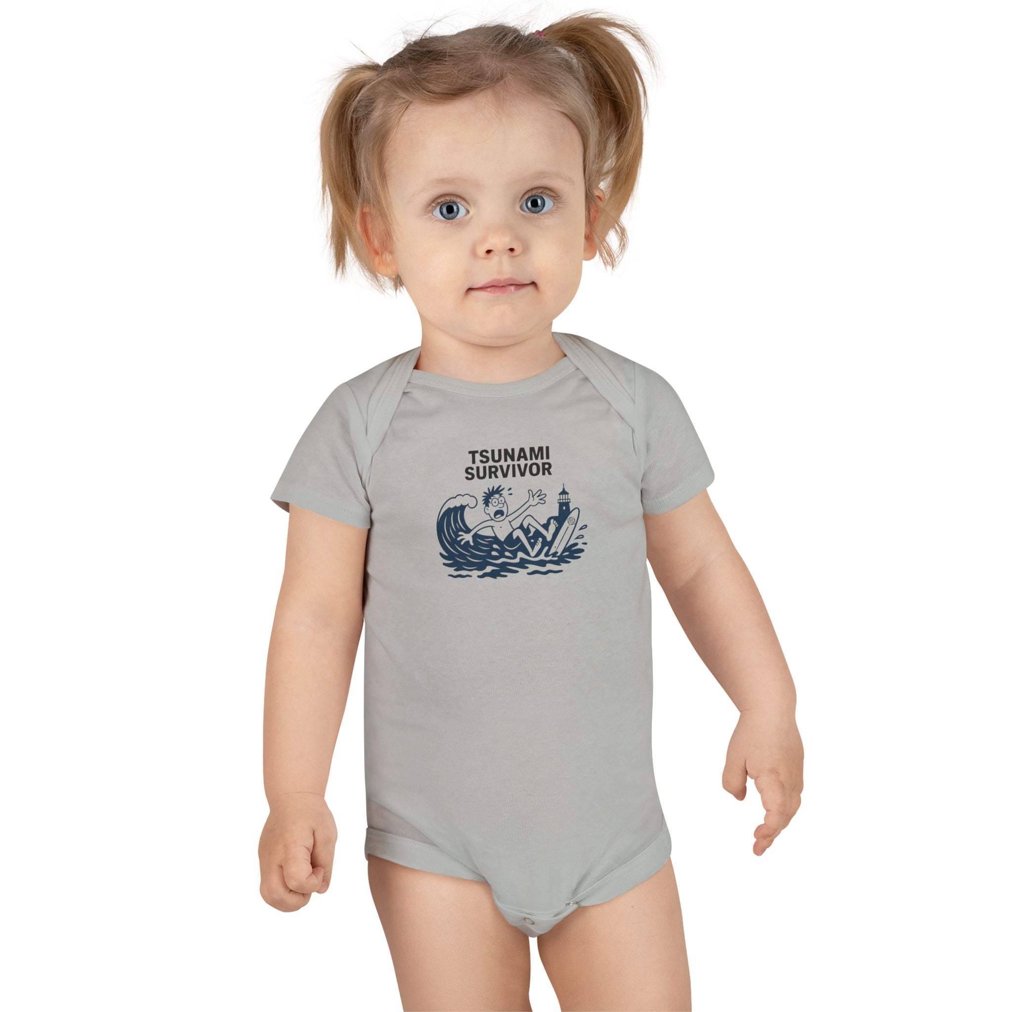 Tsunami Survivor - Baby Short Sleeve 100% Cotton Onesie