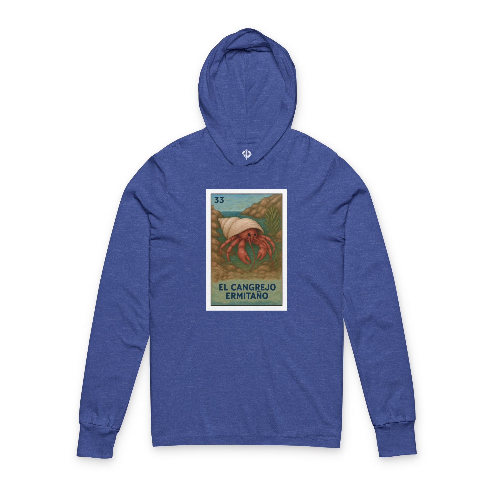 Hermit Crab Lotería cotton hooded long sleeve t-shirt image 6