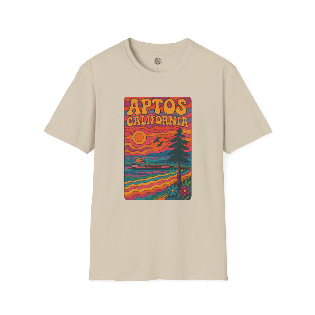 Aptos California Psychedelic Unisex - U.S. Cotton T-Shirt
