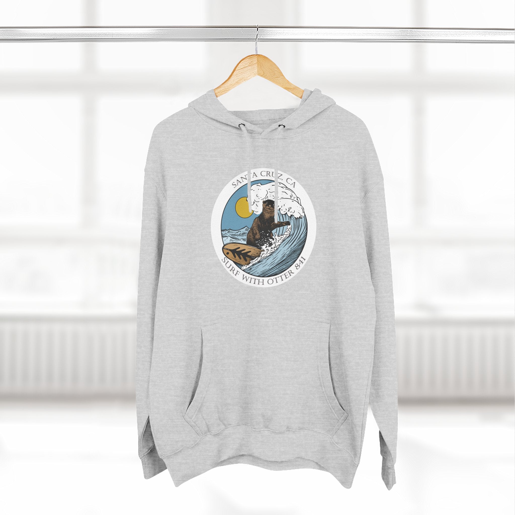 Surf with Otter 841 by Thiago Bianchini fleece hoodie image 19