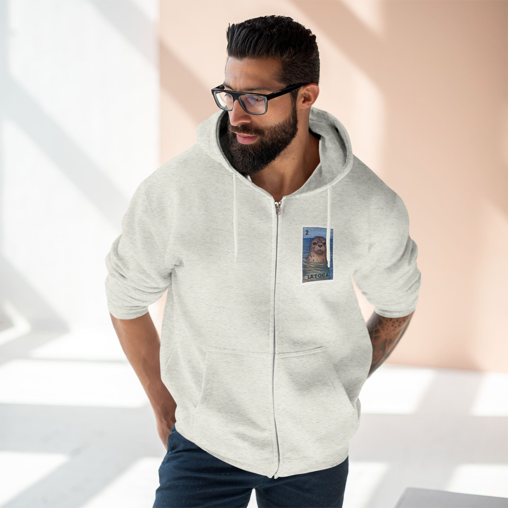 Seal Lotería Zip Hoodie