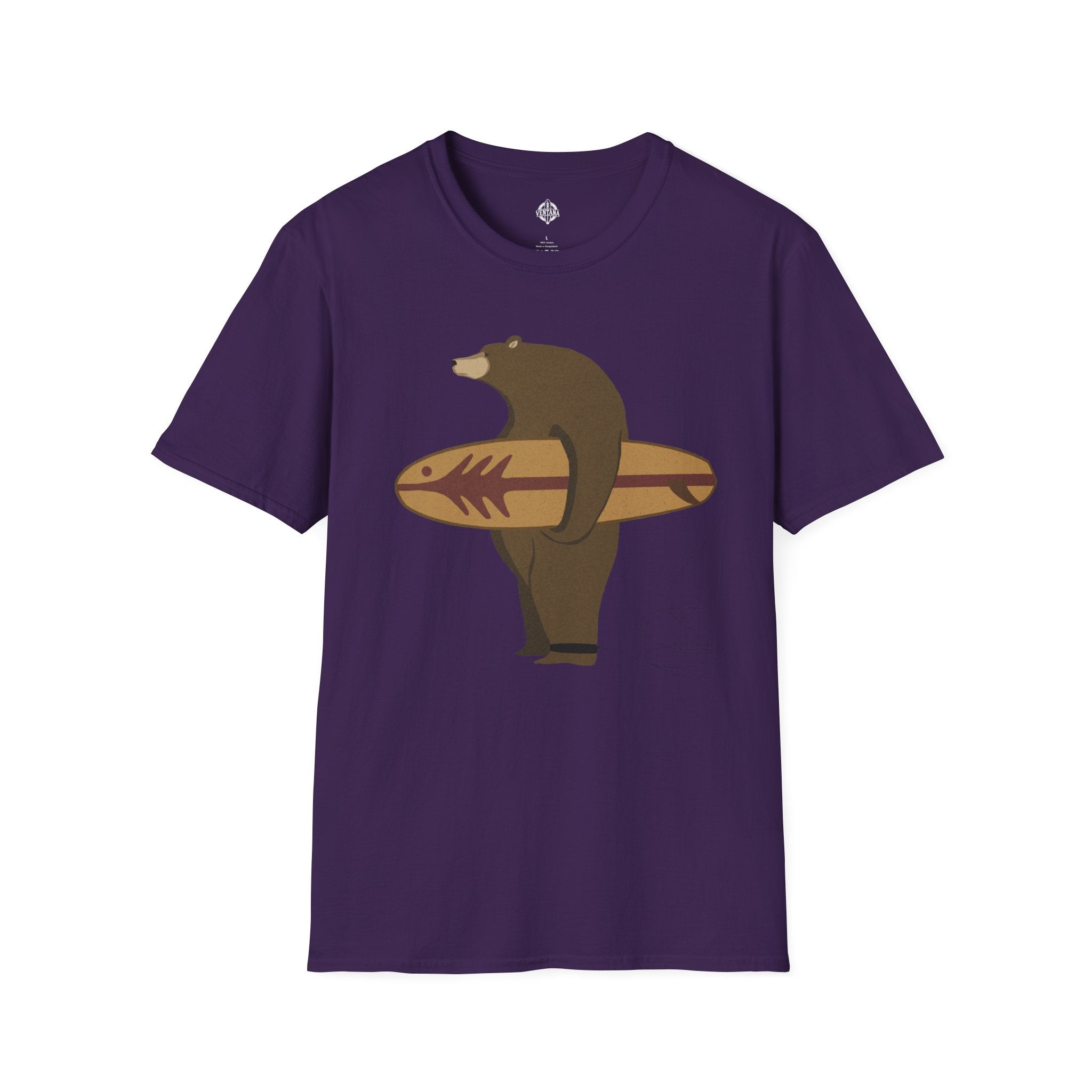 Surfing Grizzly Bear by Fabian Lavater cotton t-shirt image 14