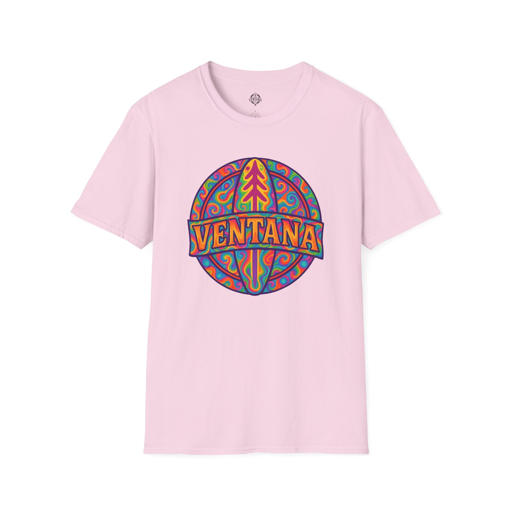 Ventana Psychedelic Treefish Logo - Soft Style U.S. Cotton T-Shirt