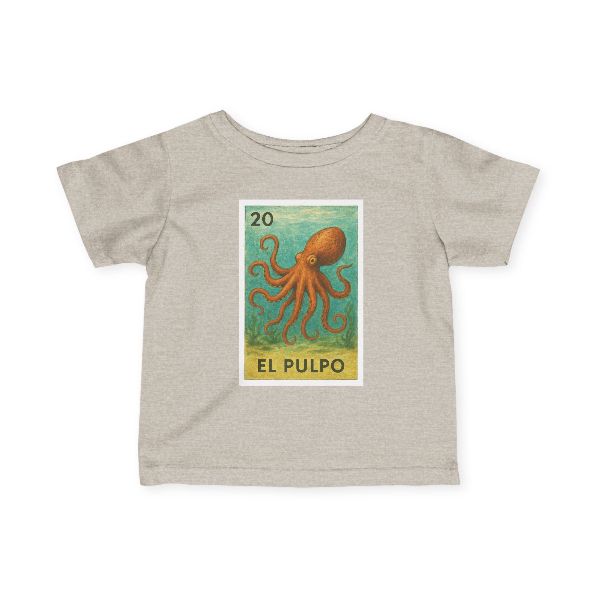 Octopus Lotería infant cotton t-shirt image 3
