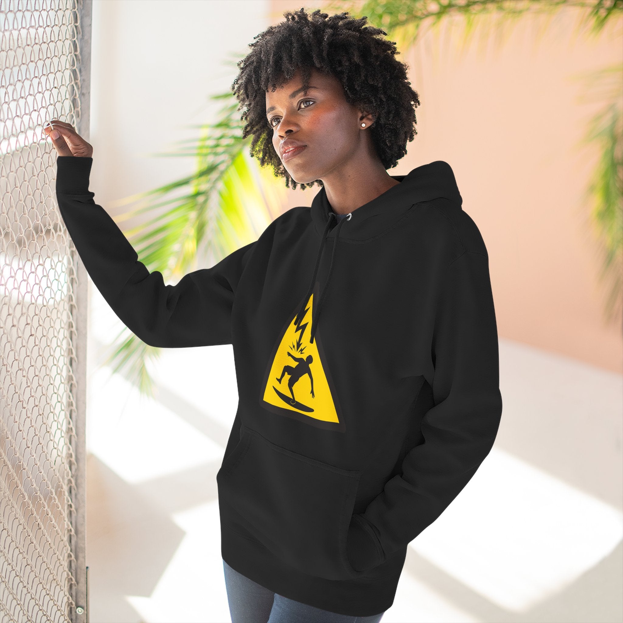 Electric Surfer Unisex - Pull-Over Cotton Blend Fleece Hoodie