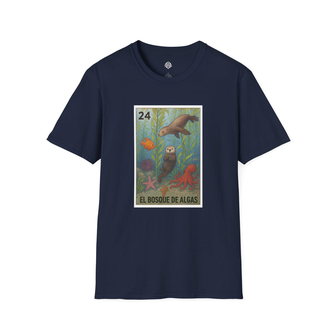 Kelp Forest Lotería Unisex - Soft Style U.S. Cotton T-Shirt (El Bosque de Algas)