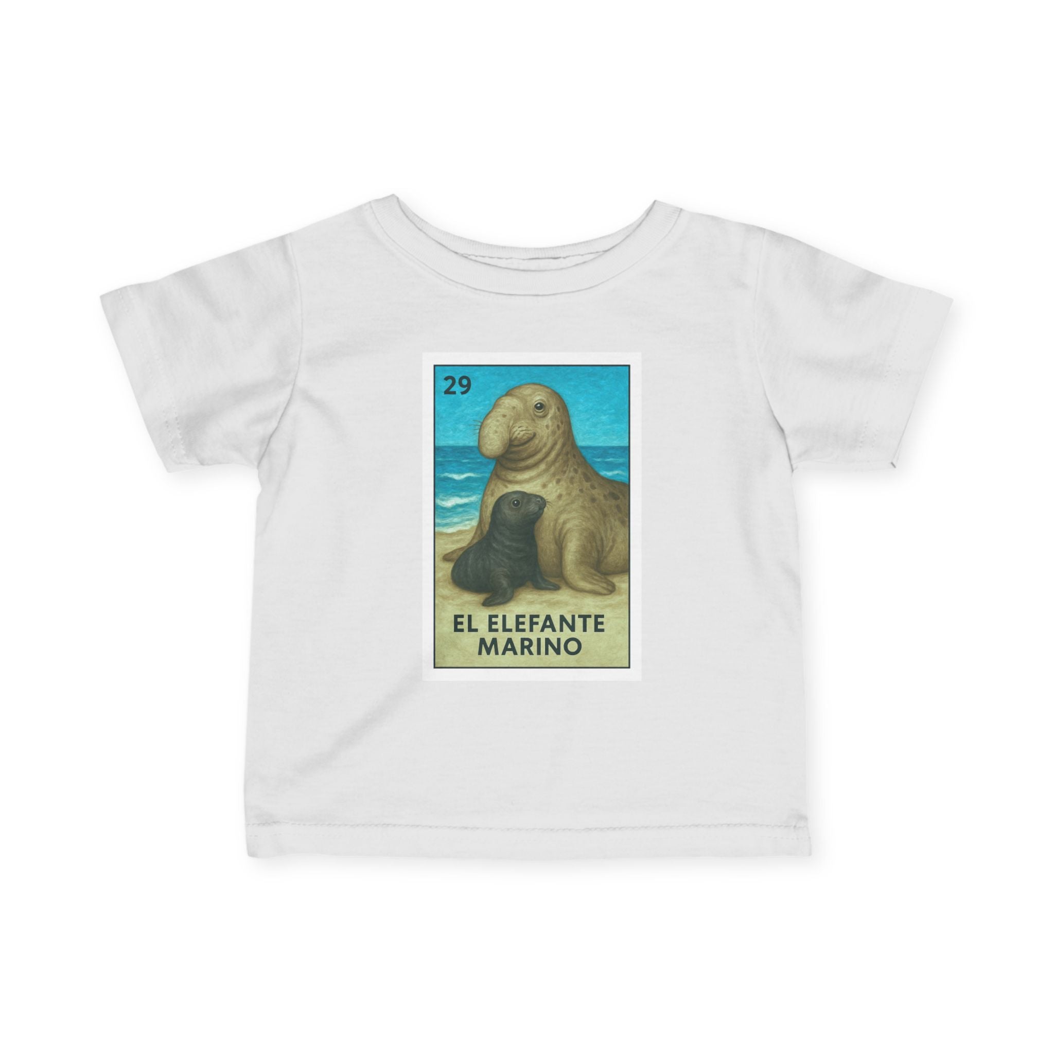Elephant Seal Lotería infant cotton t-shirt image 11