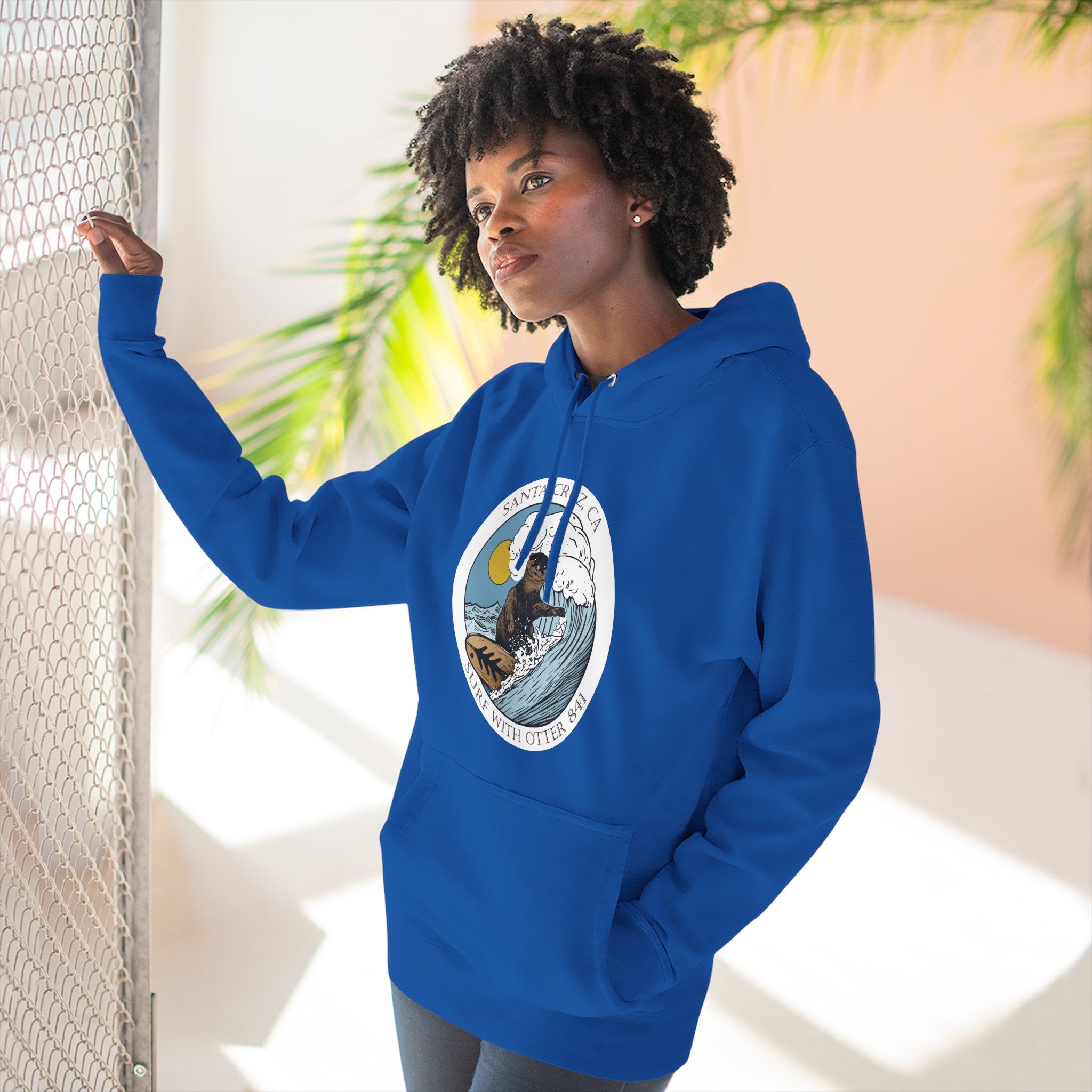 Surf with Otter 841 by Thiago Bianchini fleece hoodie image 9
