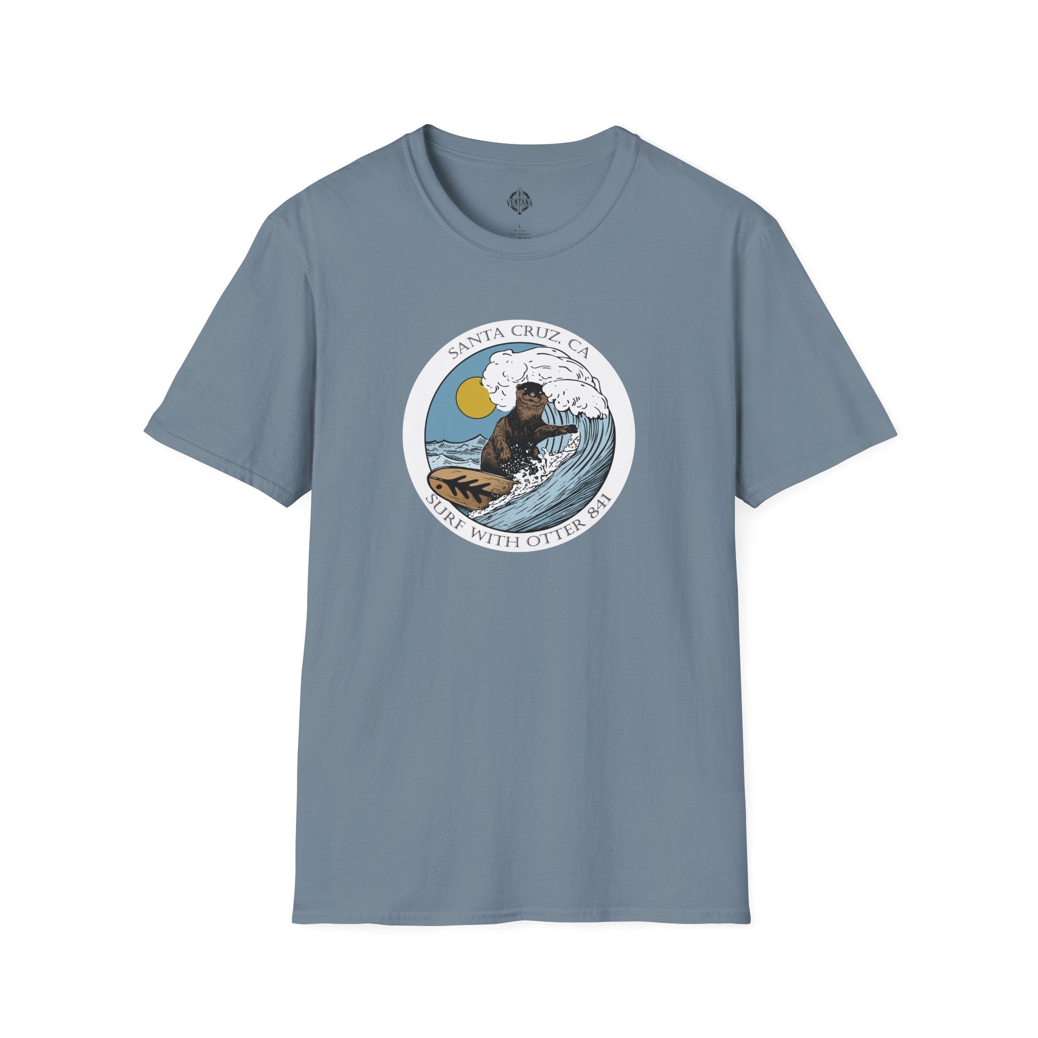 Surf with Otter 841 by Thiago Bianchini cotton t-shirt image 10