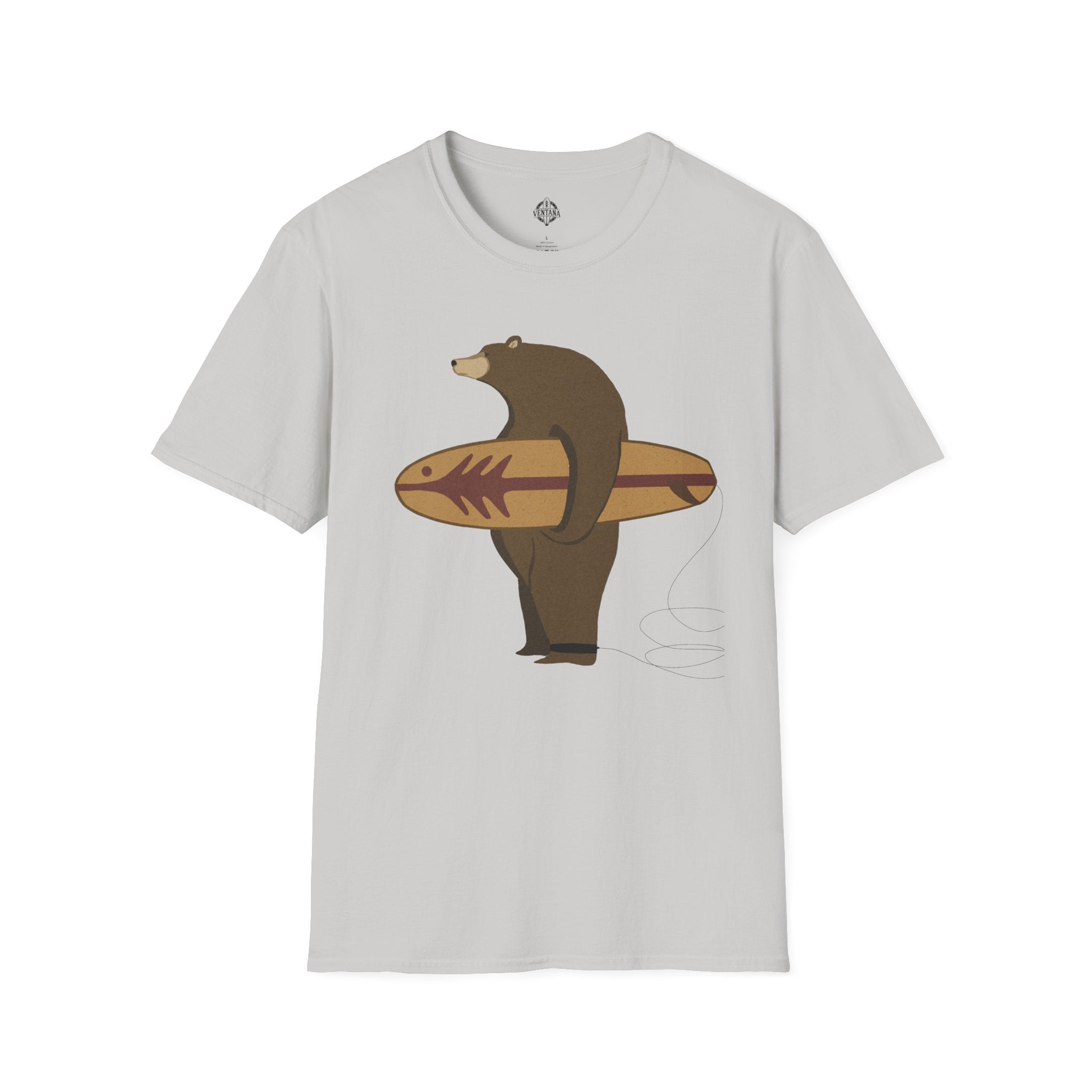 Surfing Grizzly Bear by Fabian Lavater cotton t-shirt image 6