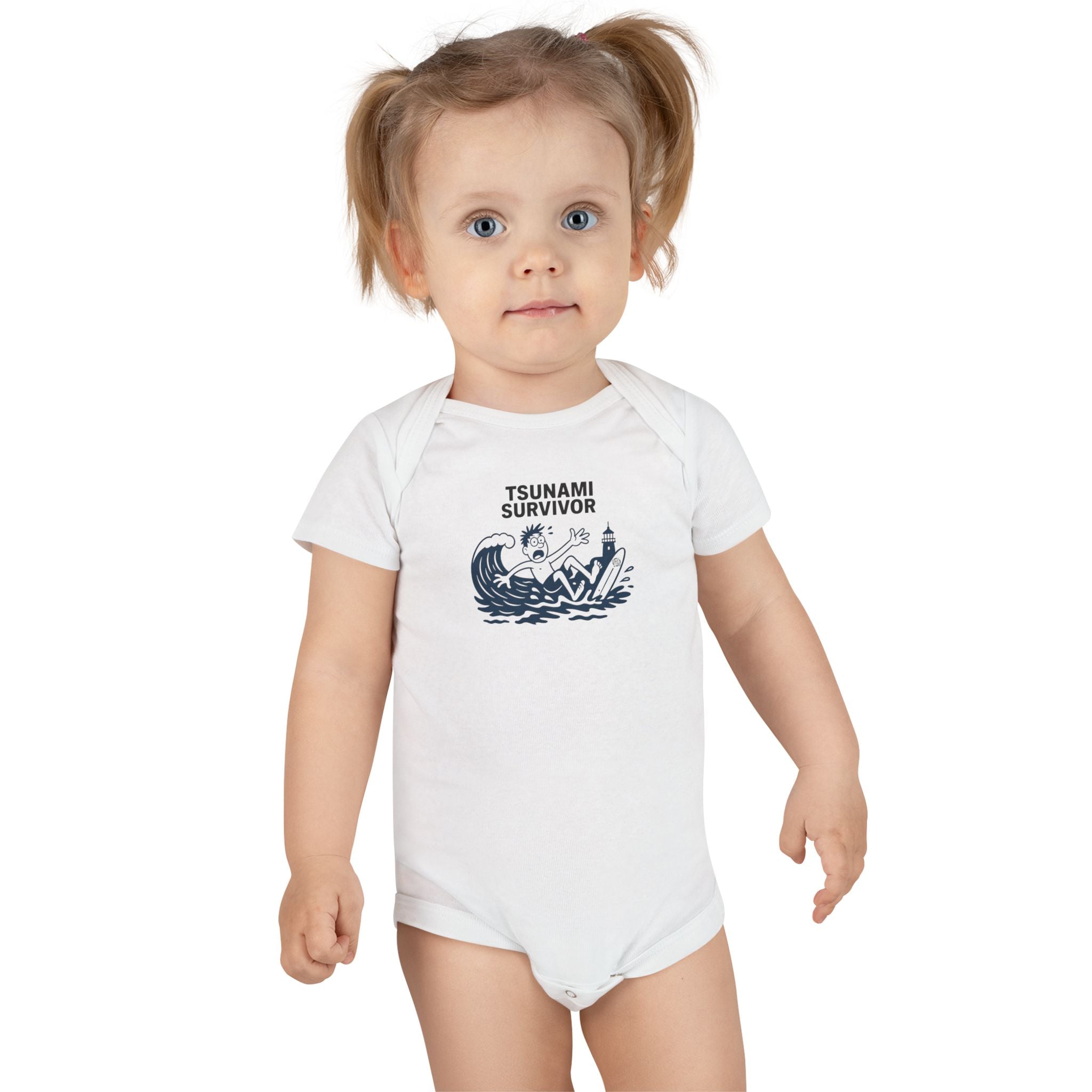Tsunami Survivor - Baby Short Sleeve 100% Cotton Onesie