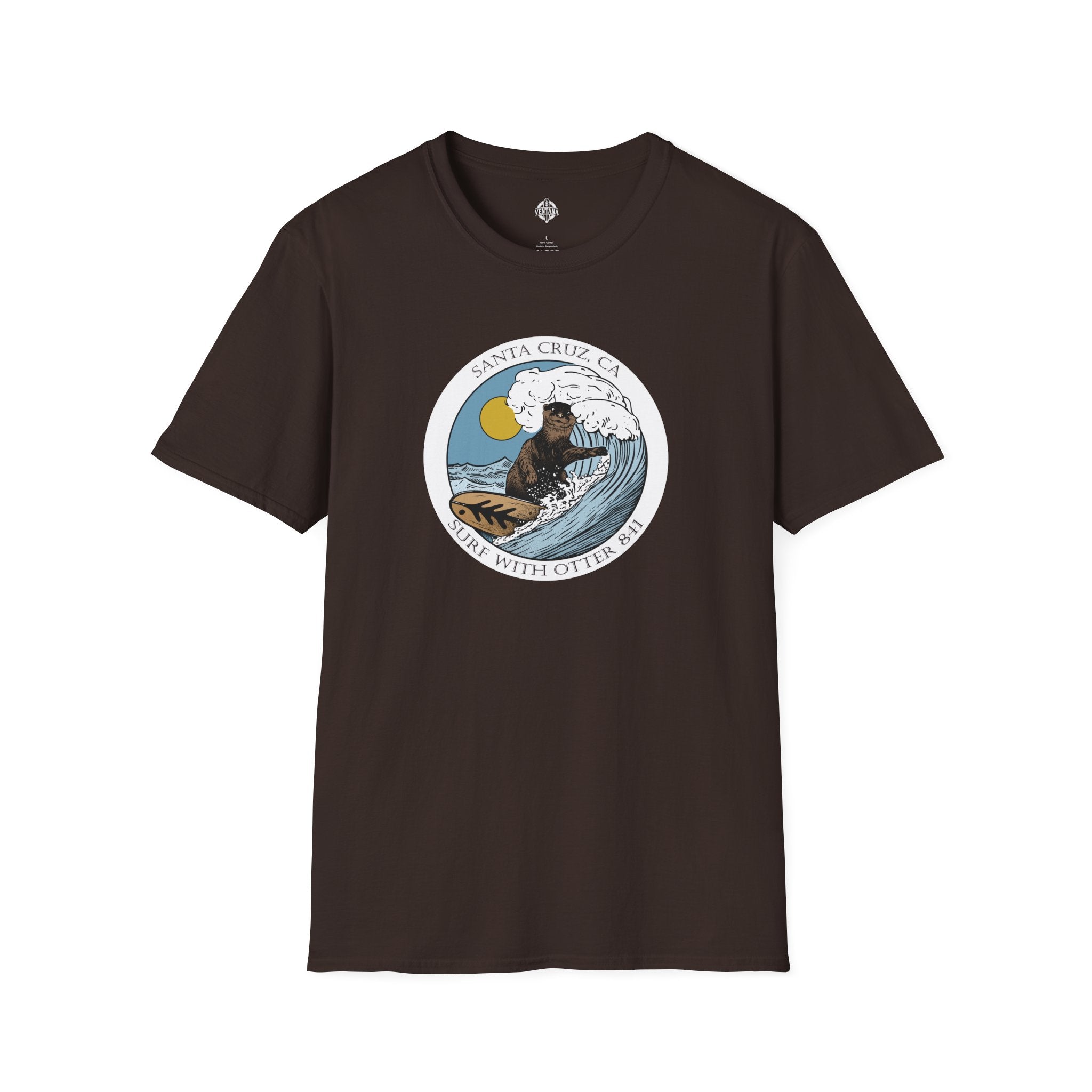 Surf with Otter 841 by Thiago Bianchini cotton t-shirt image 4