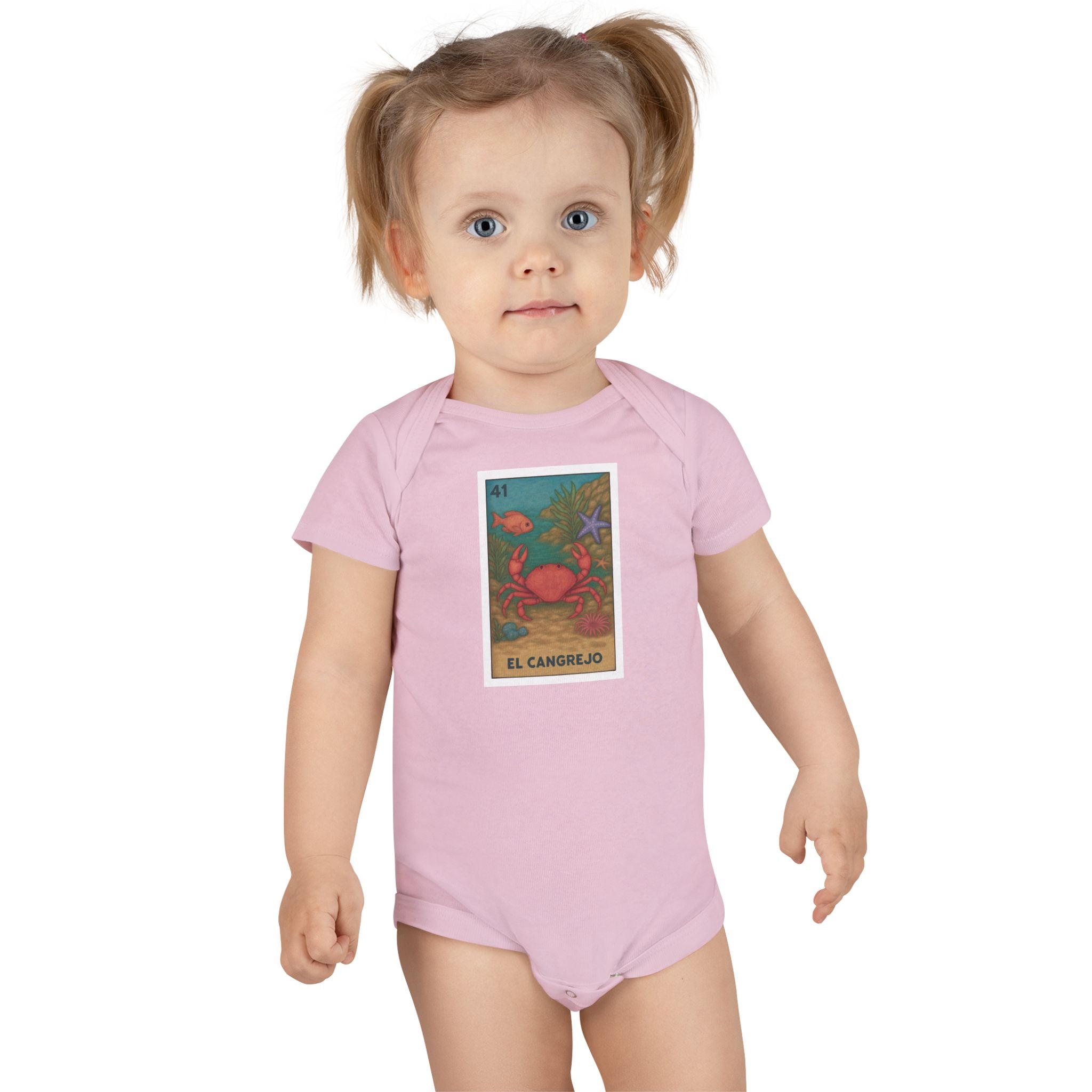 Crab Lotería baby cotton onesie image 16
