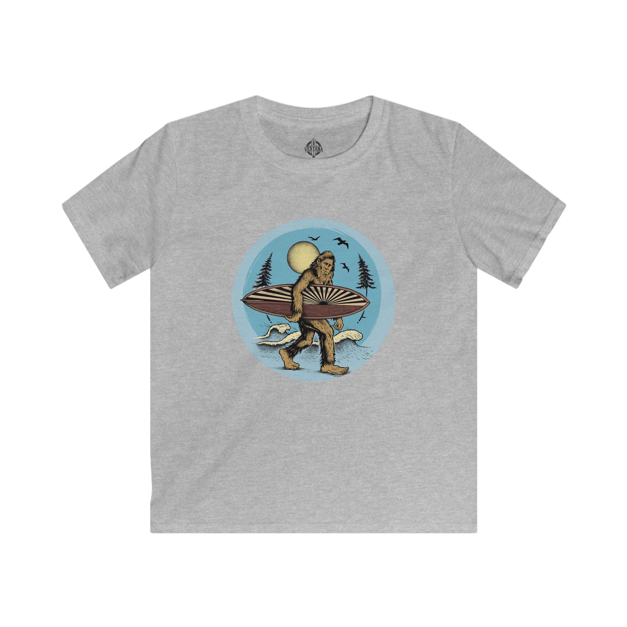 Ventana Surfsquatch by Thiago Bianchini kids soft style t-shirt image 5