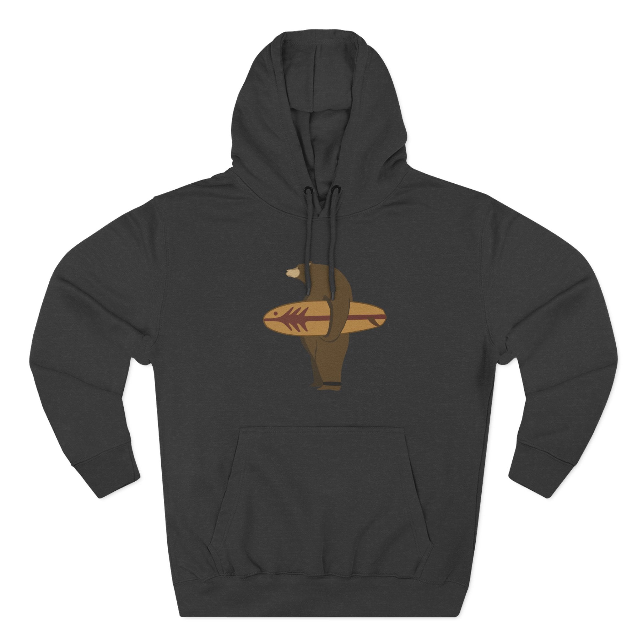 Surfing Grizzly Bear fleece hoodie image 5