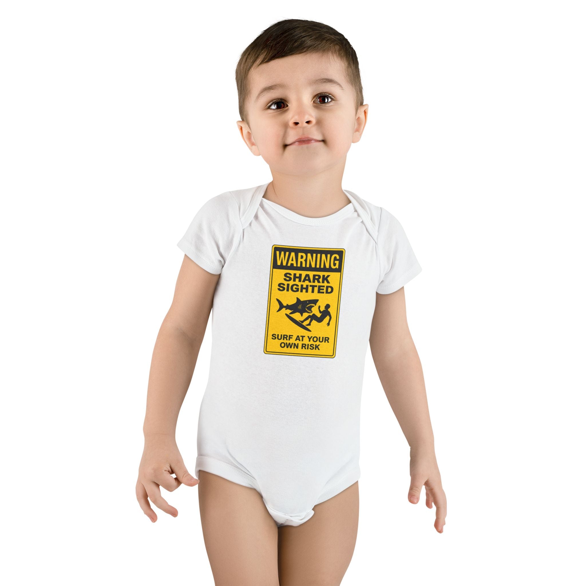 Shark Sighted baby cotton onesie image 6