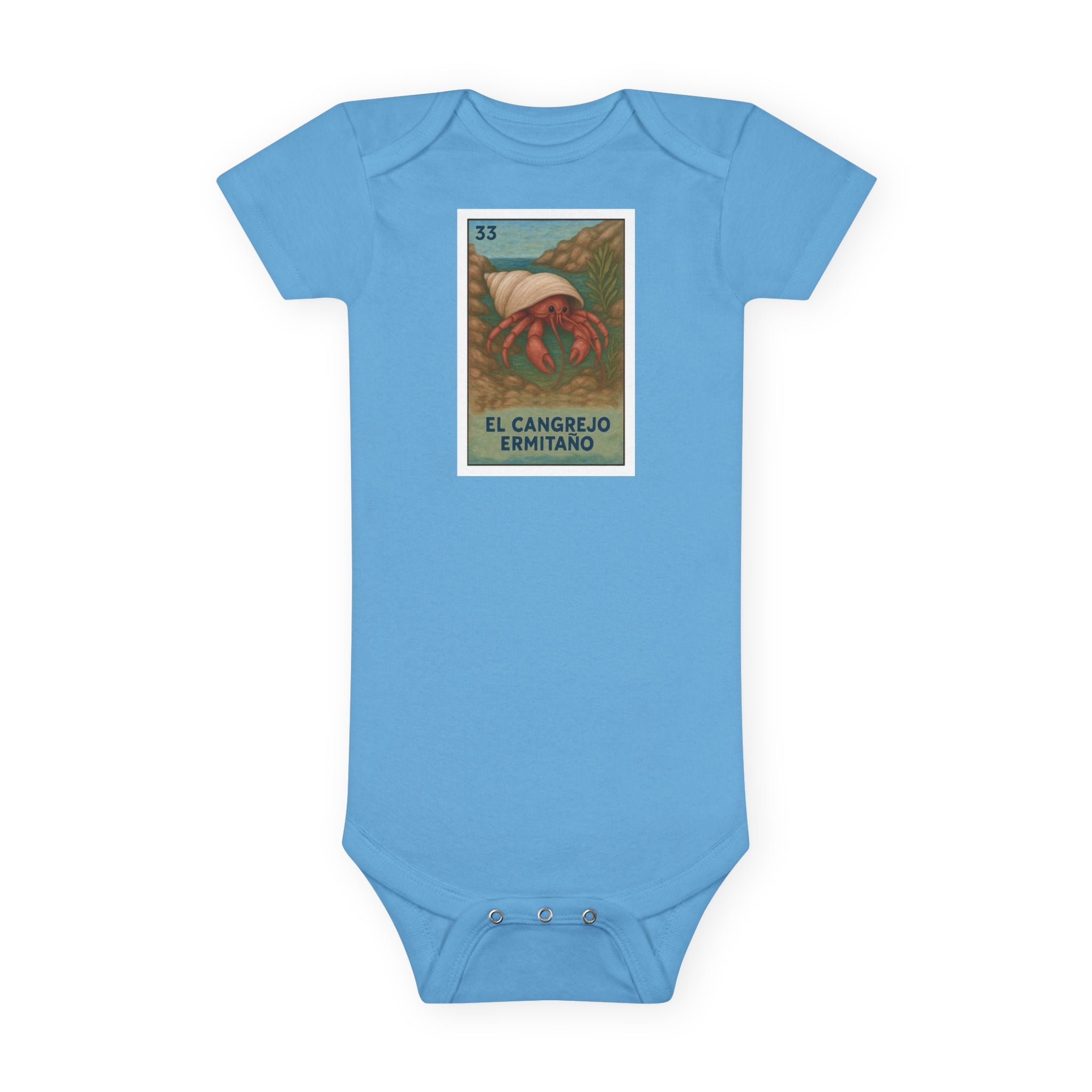 Hermit Crab Lotería baby cotton onesie image 1